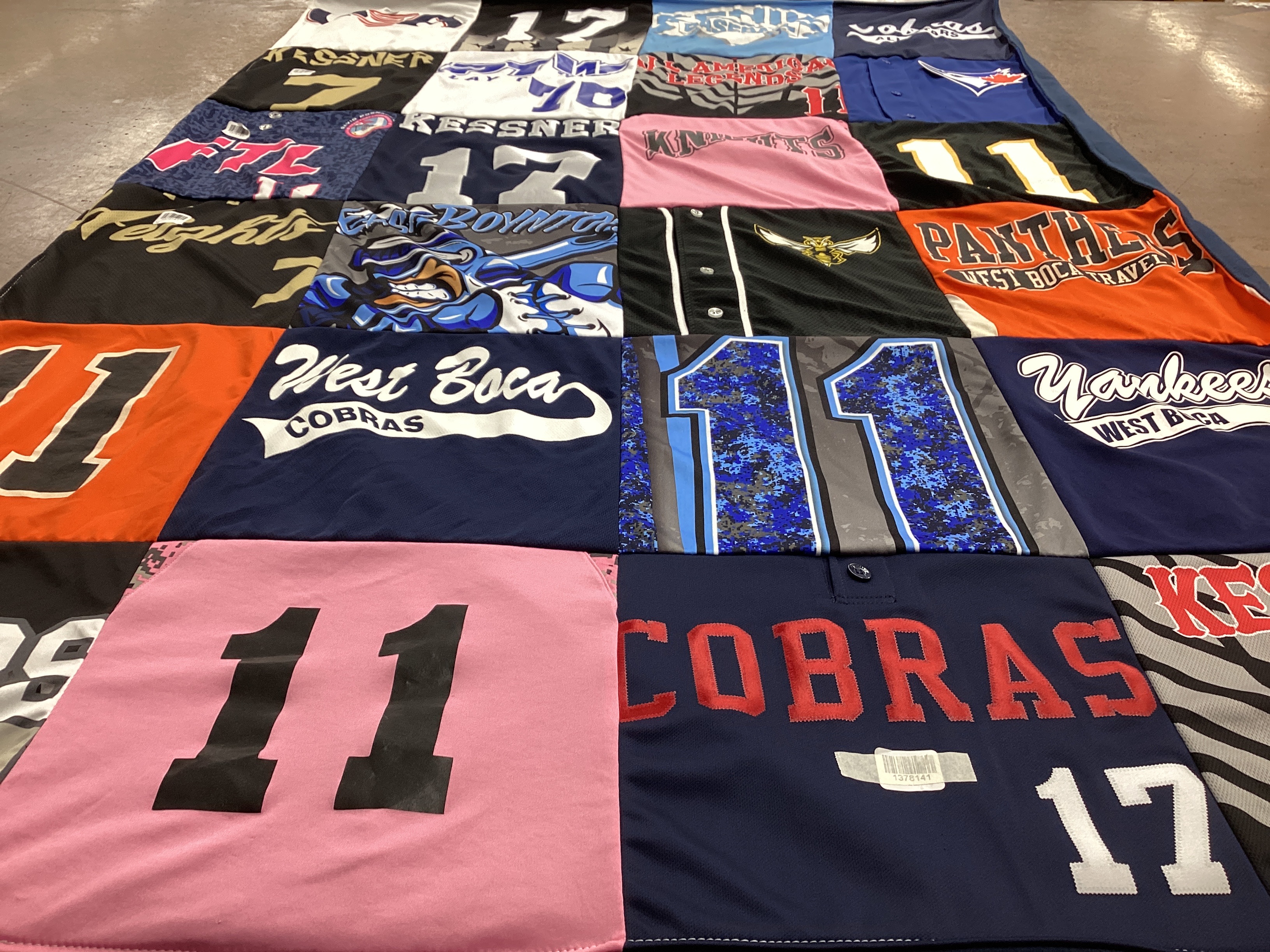 T-shirt quilt featuring west boca cobras by Dana from FL