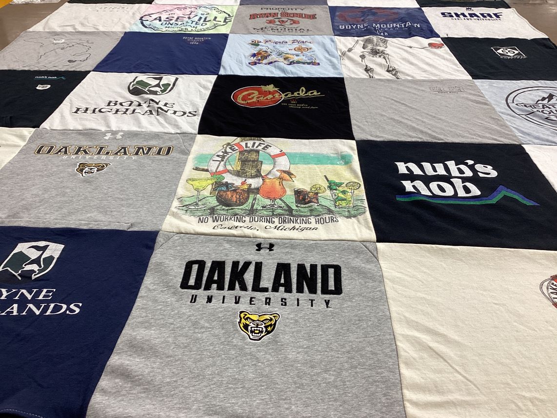 T-shirt quilt from oakland university by Tracy from MI