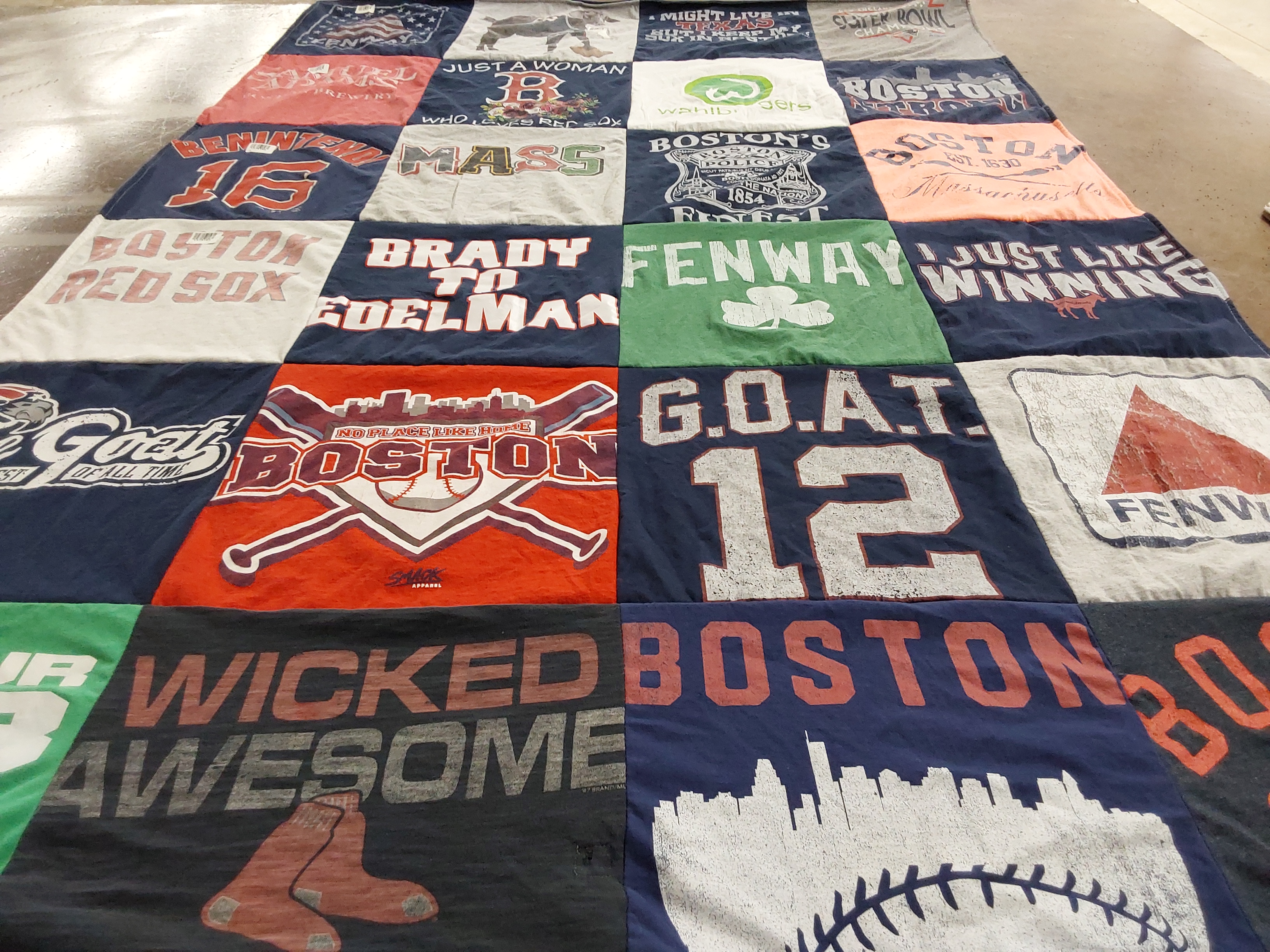 T-shirt quilt featuring boston red sox by Colby from TX