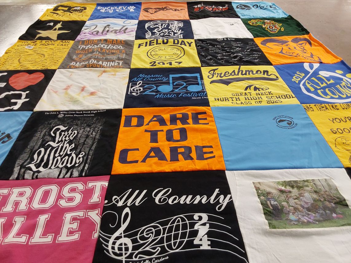 T-shirt quilt from great neck north high school by bettina from NY