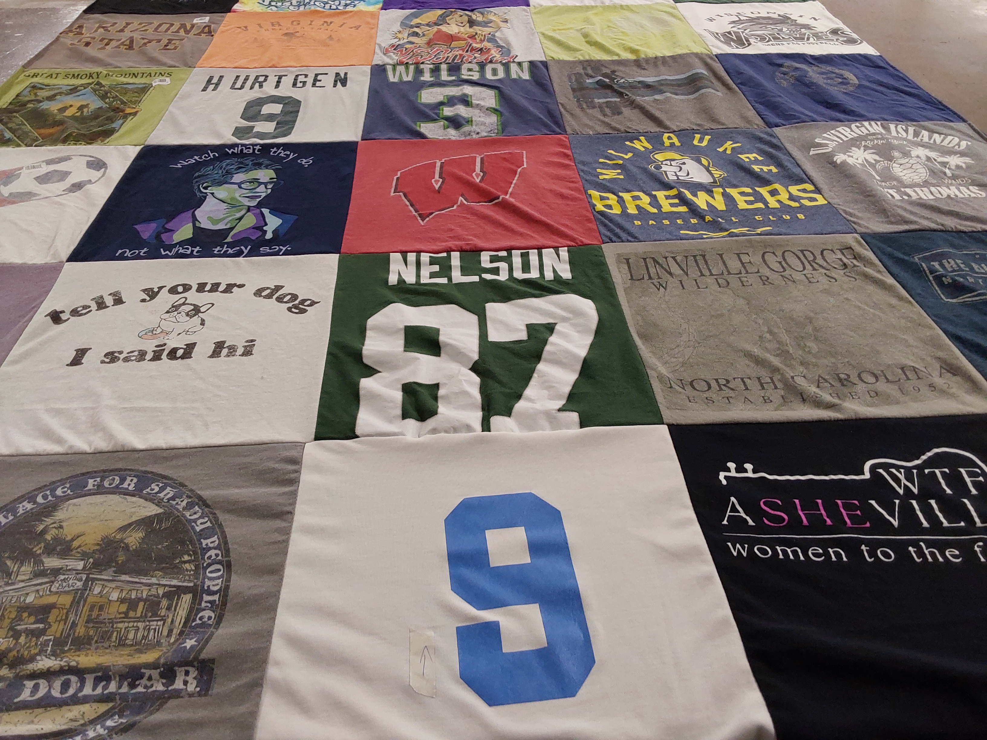 T-shirt quilt from milwaukee brewers baseball club by Kathi from NC