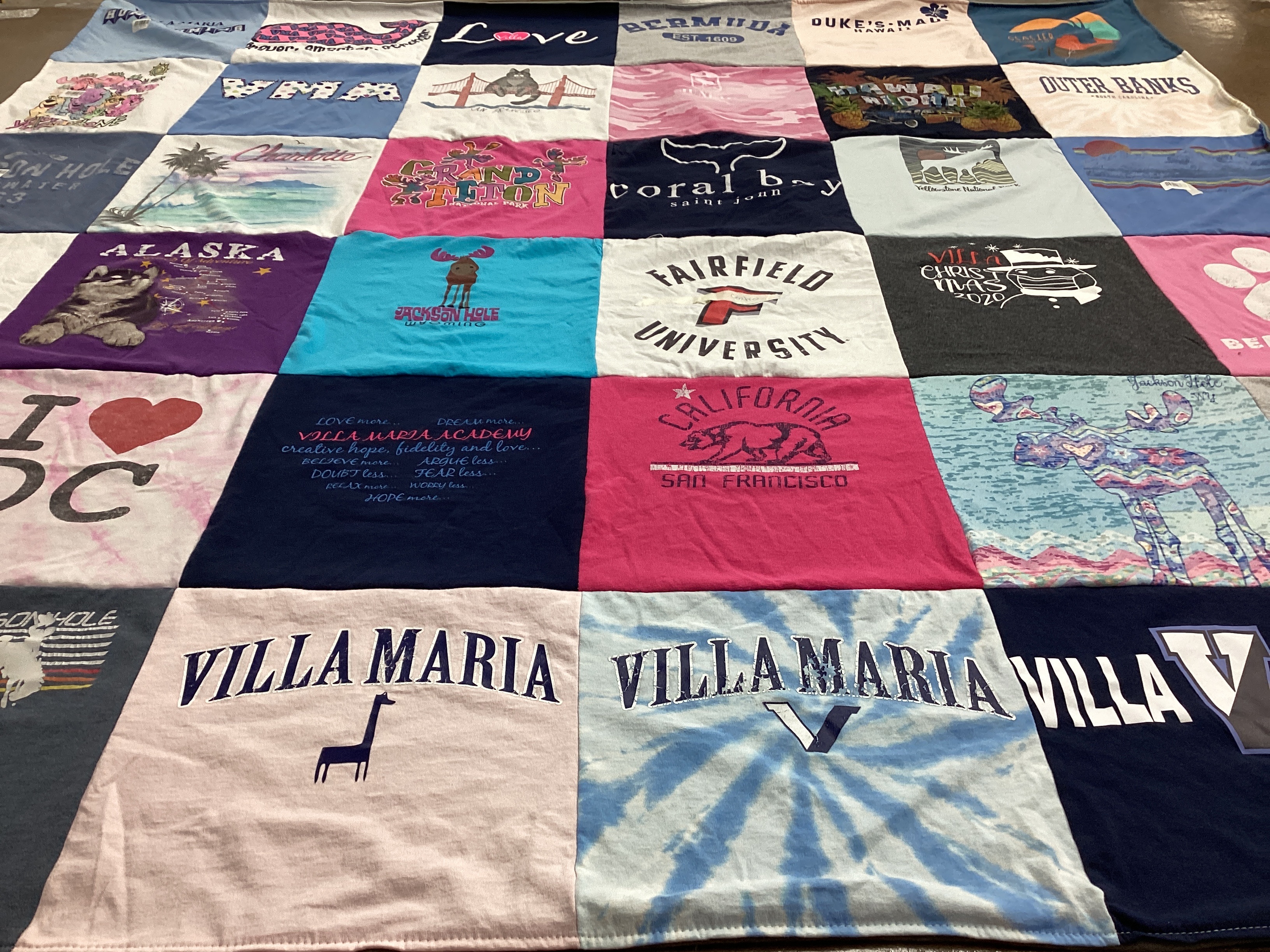T-shirt quilt from fairfield university by Jim from PA