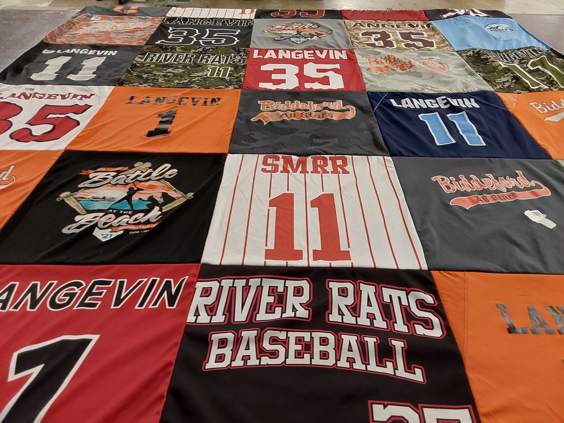 T-shirt quilt featuring river rats baseball by Jennie from ME