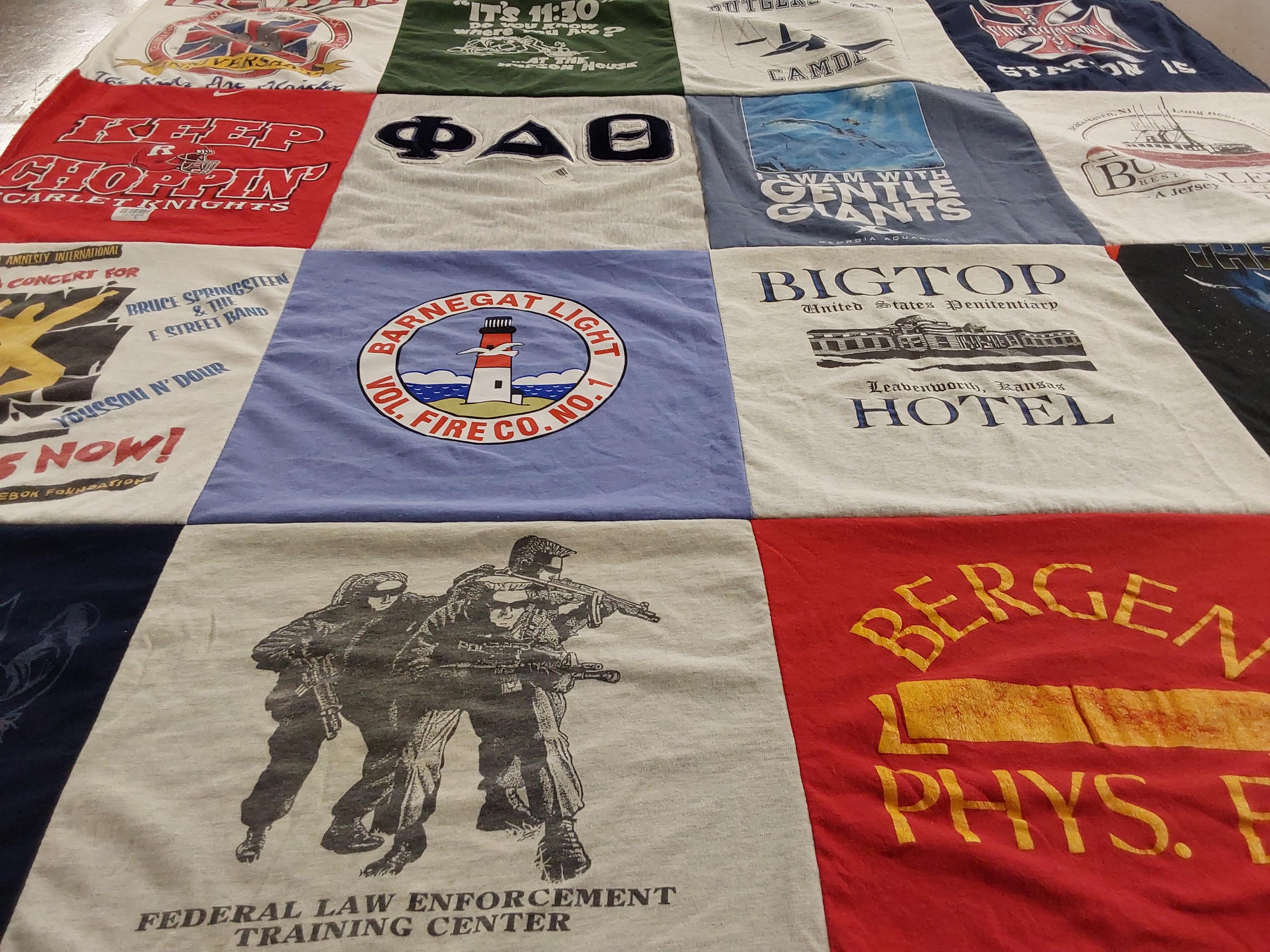 T-shirt quilt from bergen community college by Thomas from NJ
