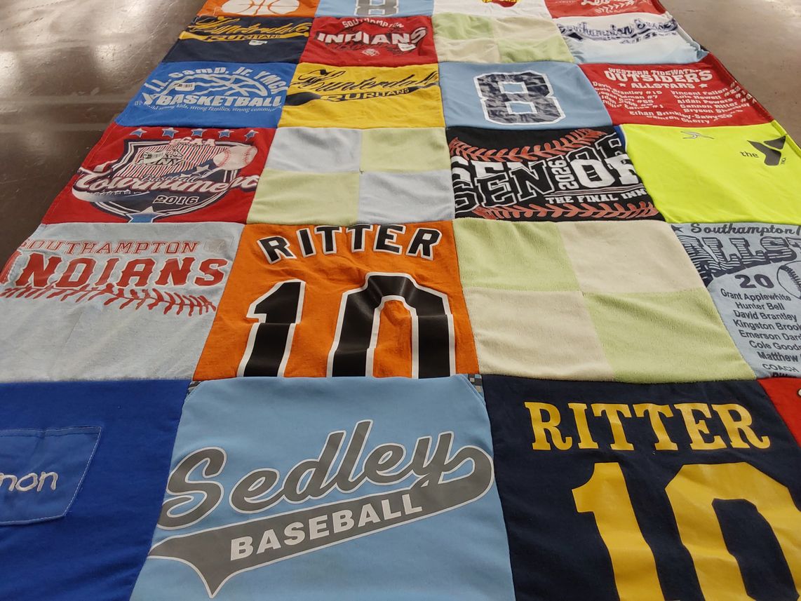 T-shirt quilt featuring southampton indians, sedley baseball by Amanda from VA