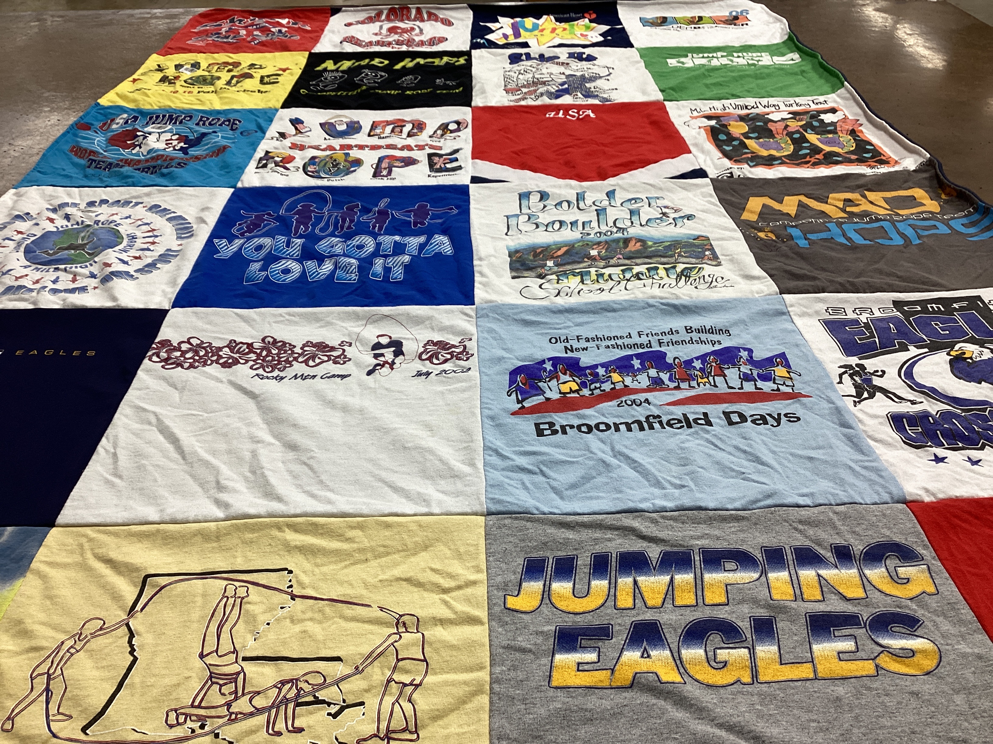 T-shirt quilt featuring rocky mountain college, broomfield eagles by Barbara from CO