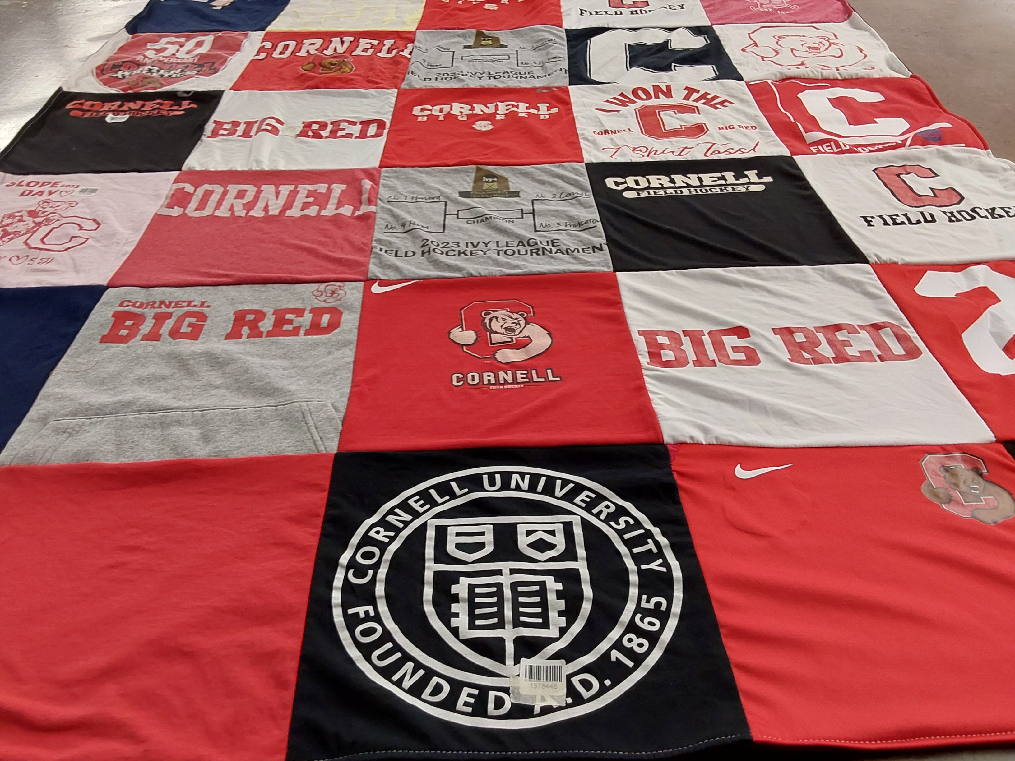 T-shirt quilt featuring cornell big red by Katherine from NJ