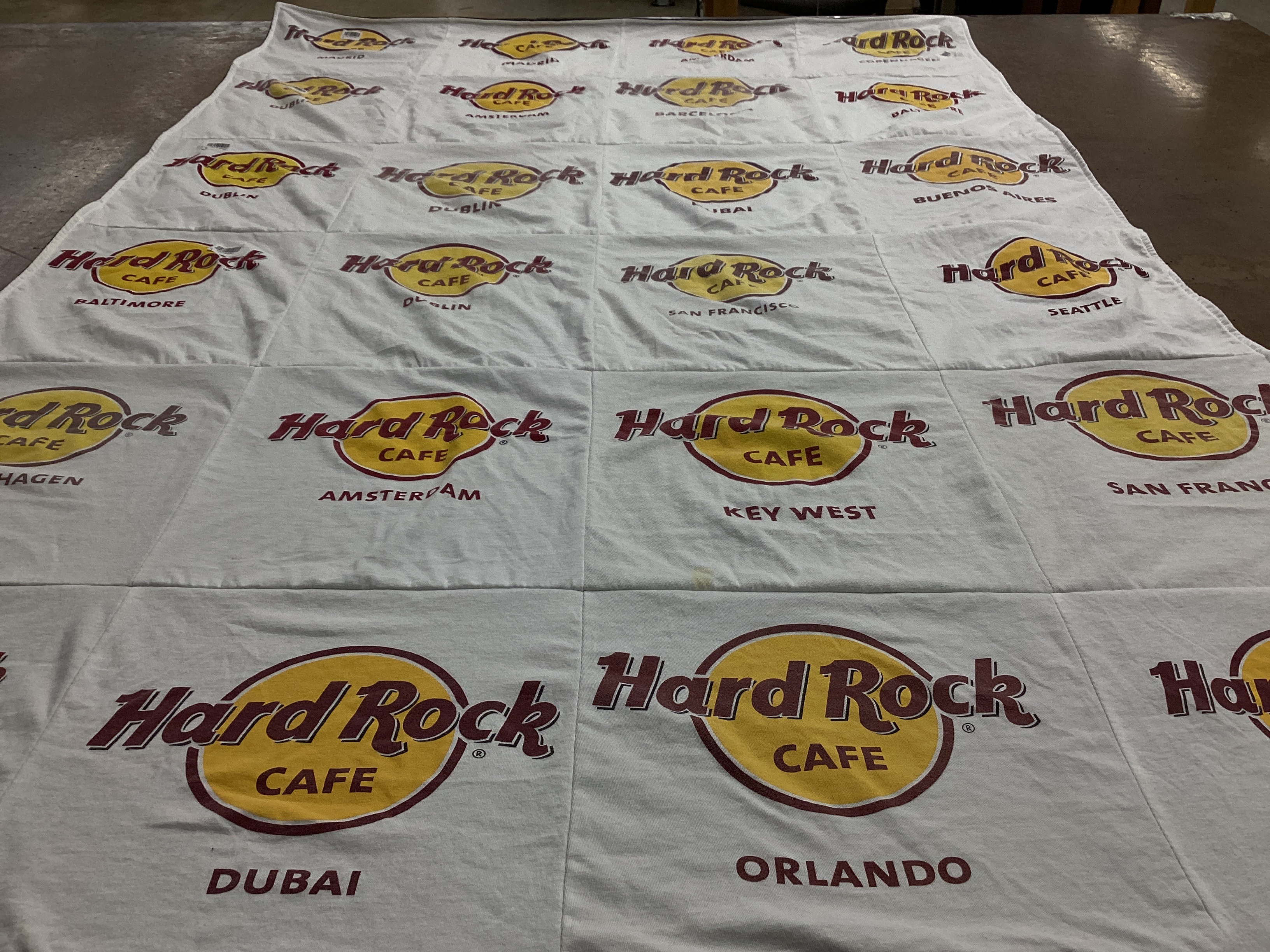 T-shirt quilt with music, travel themes by Brandy from LA