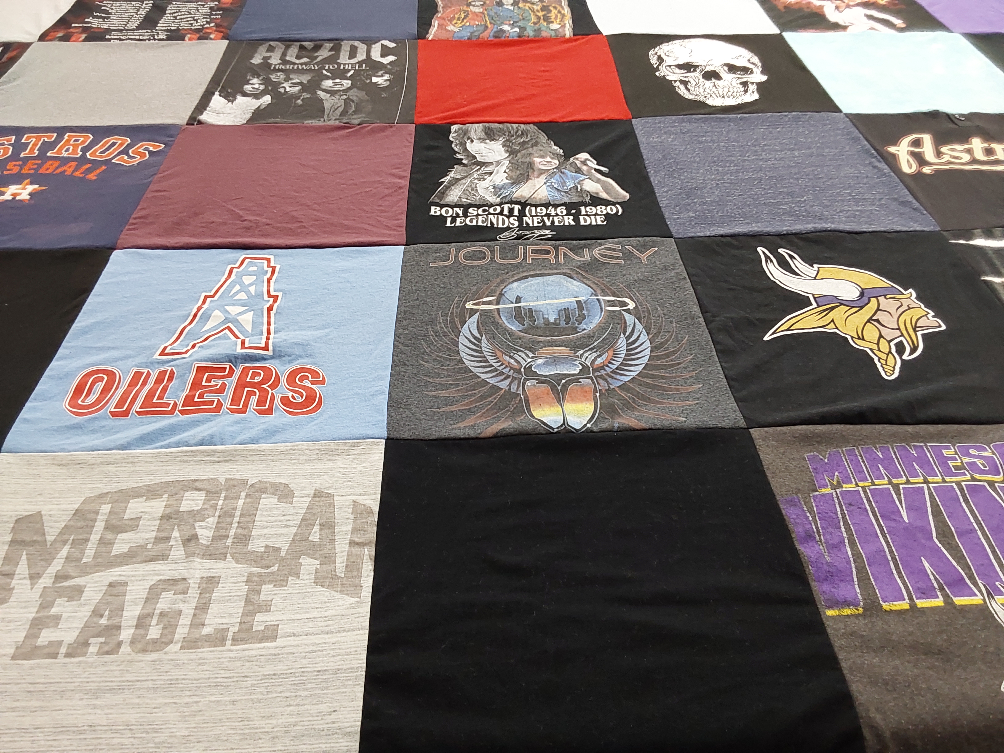 T-shirt quilt featuring houston astros, minnesota vikings by Lorie from TX