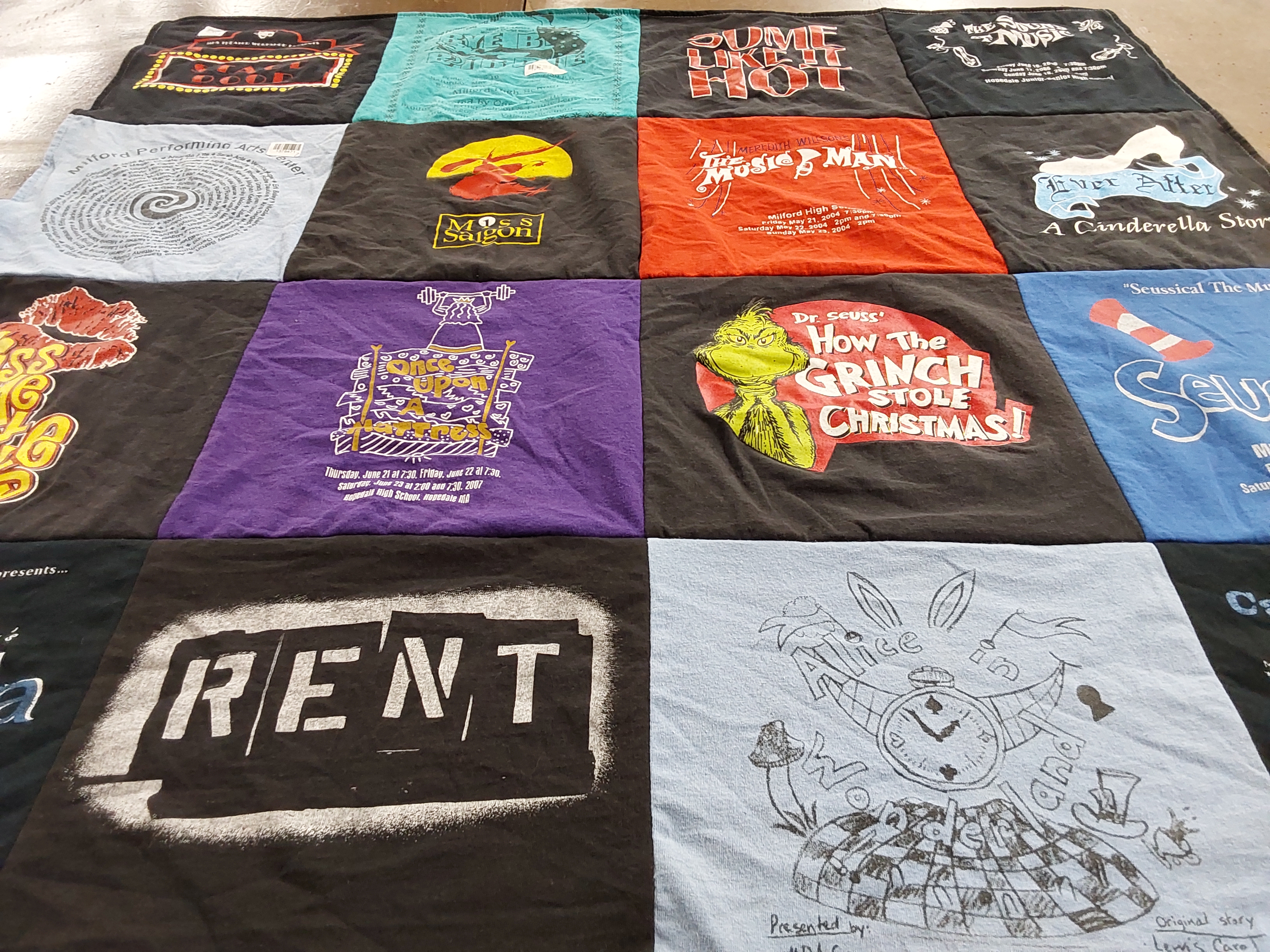 T-shirt quilt from milford high school by Paula from SC