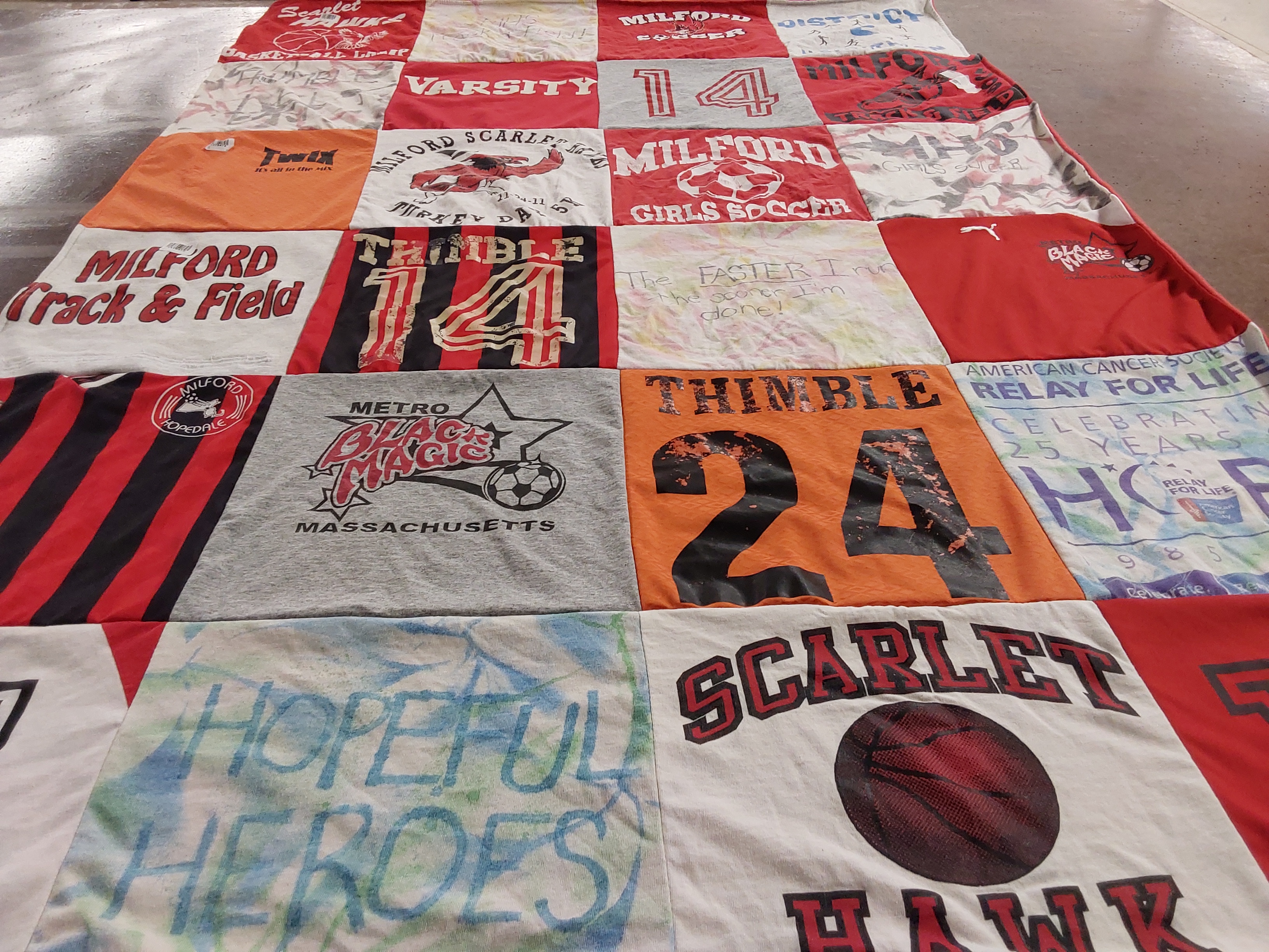 T-shirt quilt featuring milford girls soccer by Paula from SC