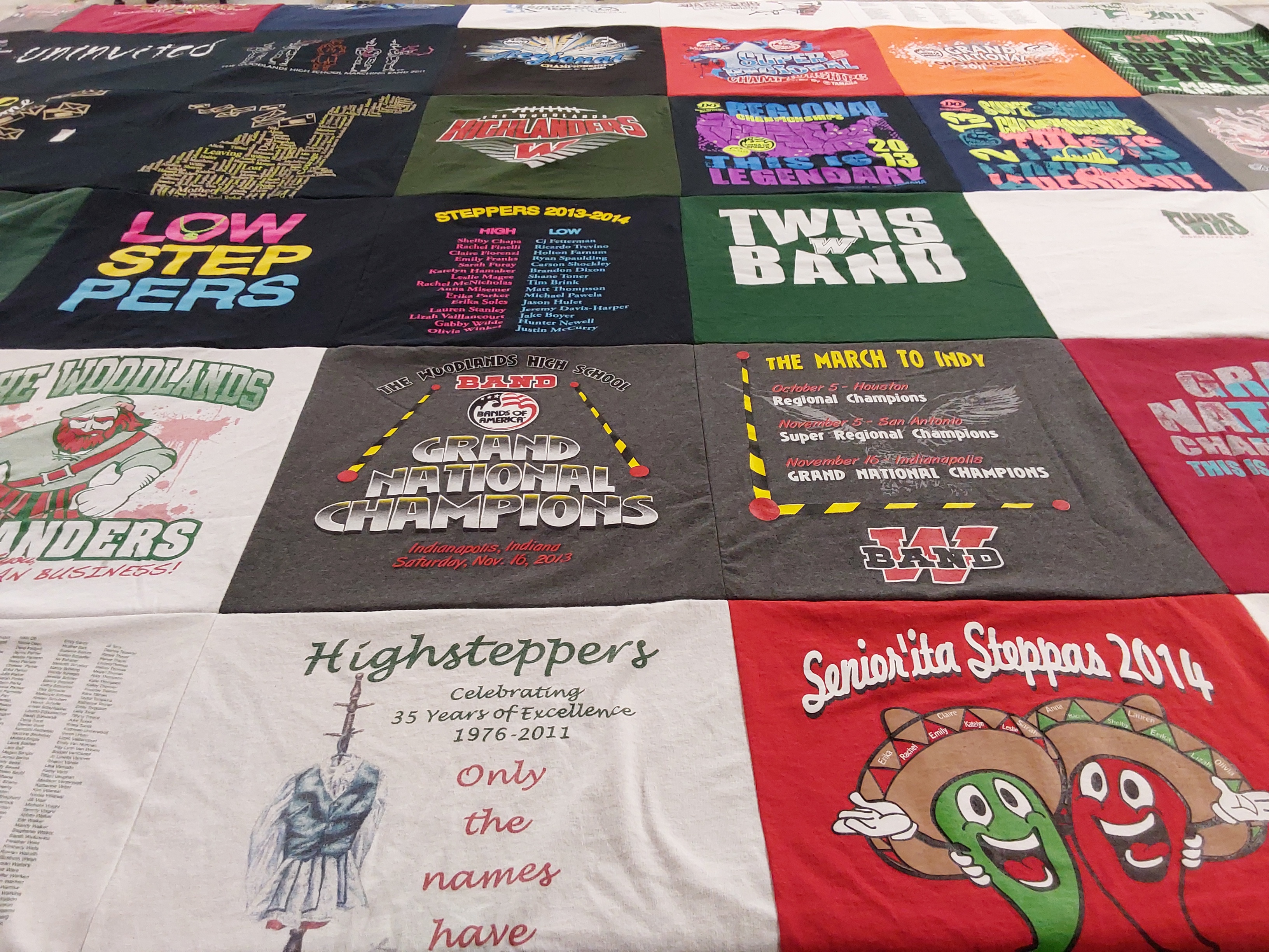T-shirt quilt featuring the woodlands high school band by Marilyn from TX