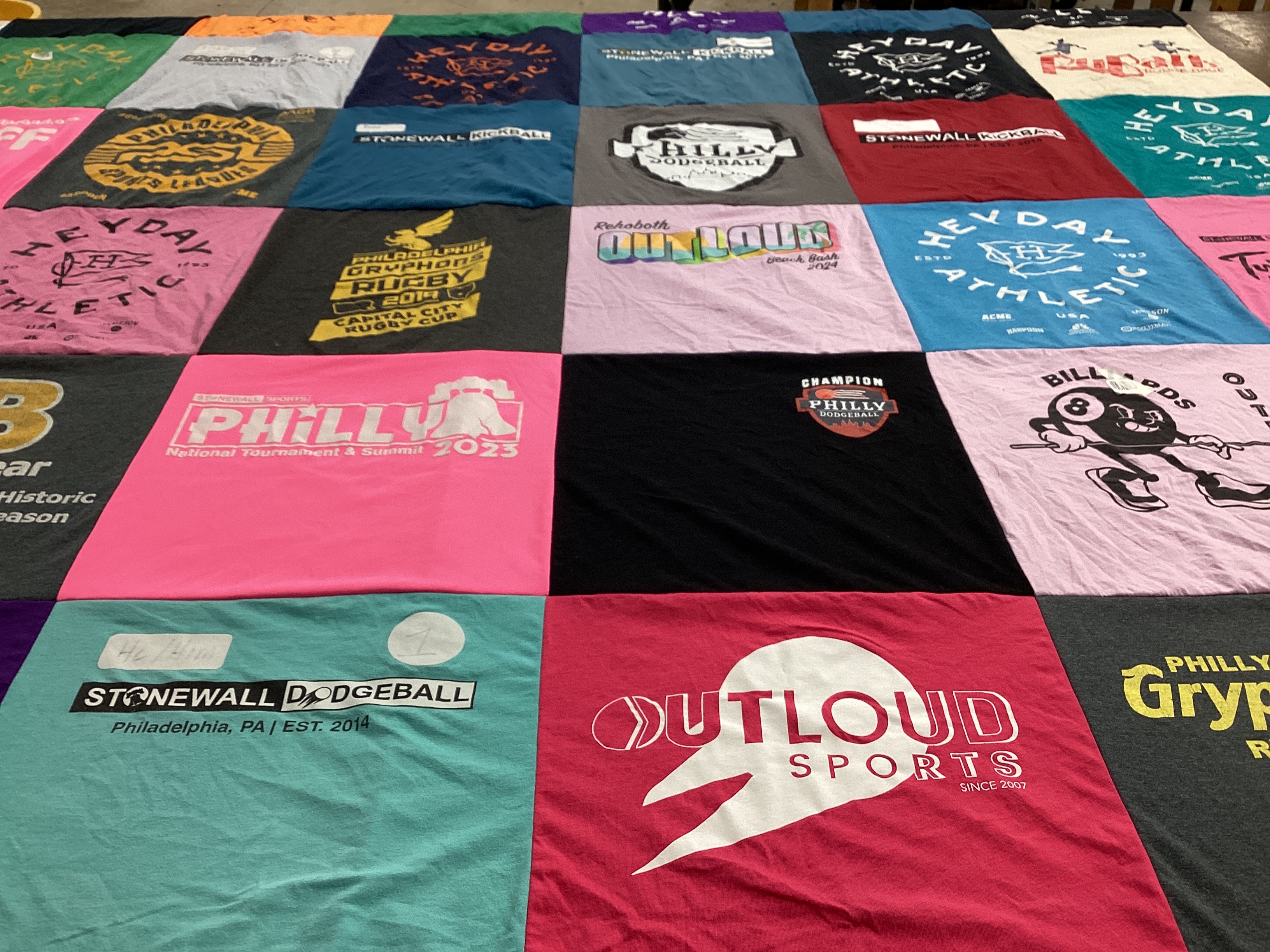 T-shirt quilt featuring philly gryphons by Tyler from PA