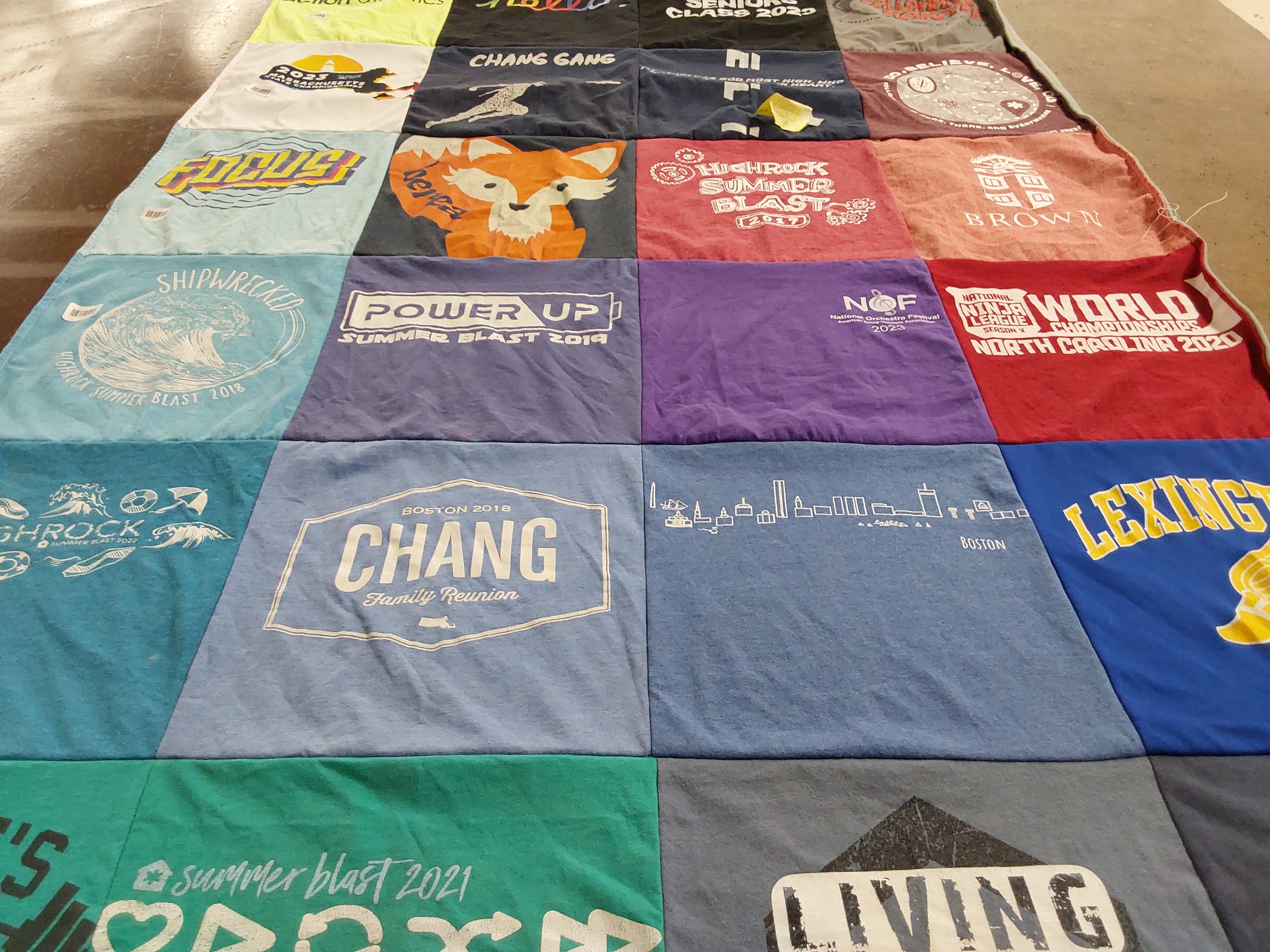 T-shirt quilt from boston university by Angela from MA