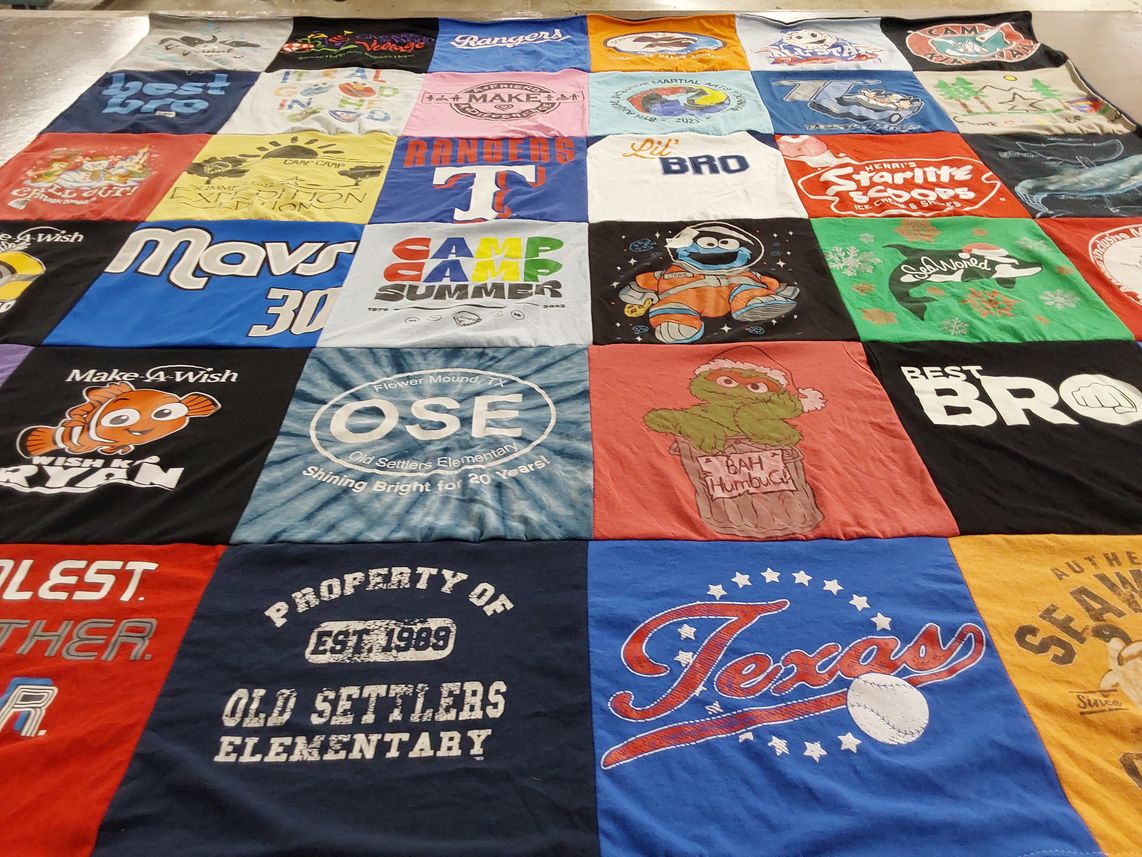 T-shirt quilt featuring dallas mavericks, texas rangers by Julie from TX