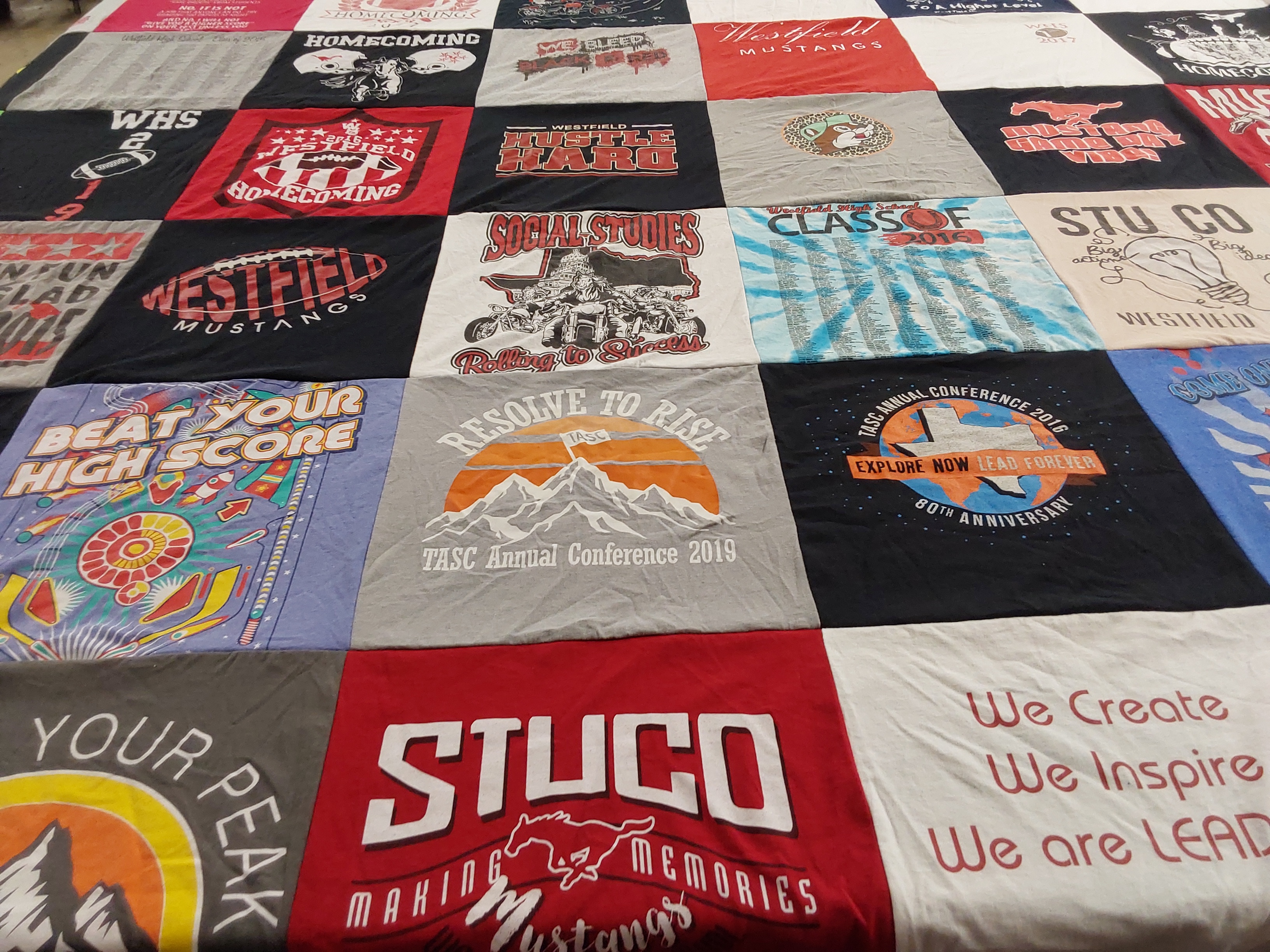 T-shirt quilt featuring mustangs by Lisa from NC