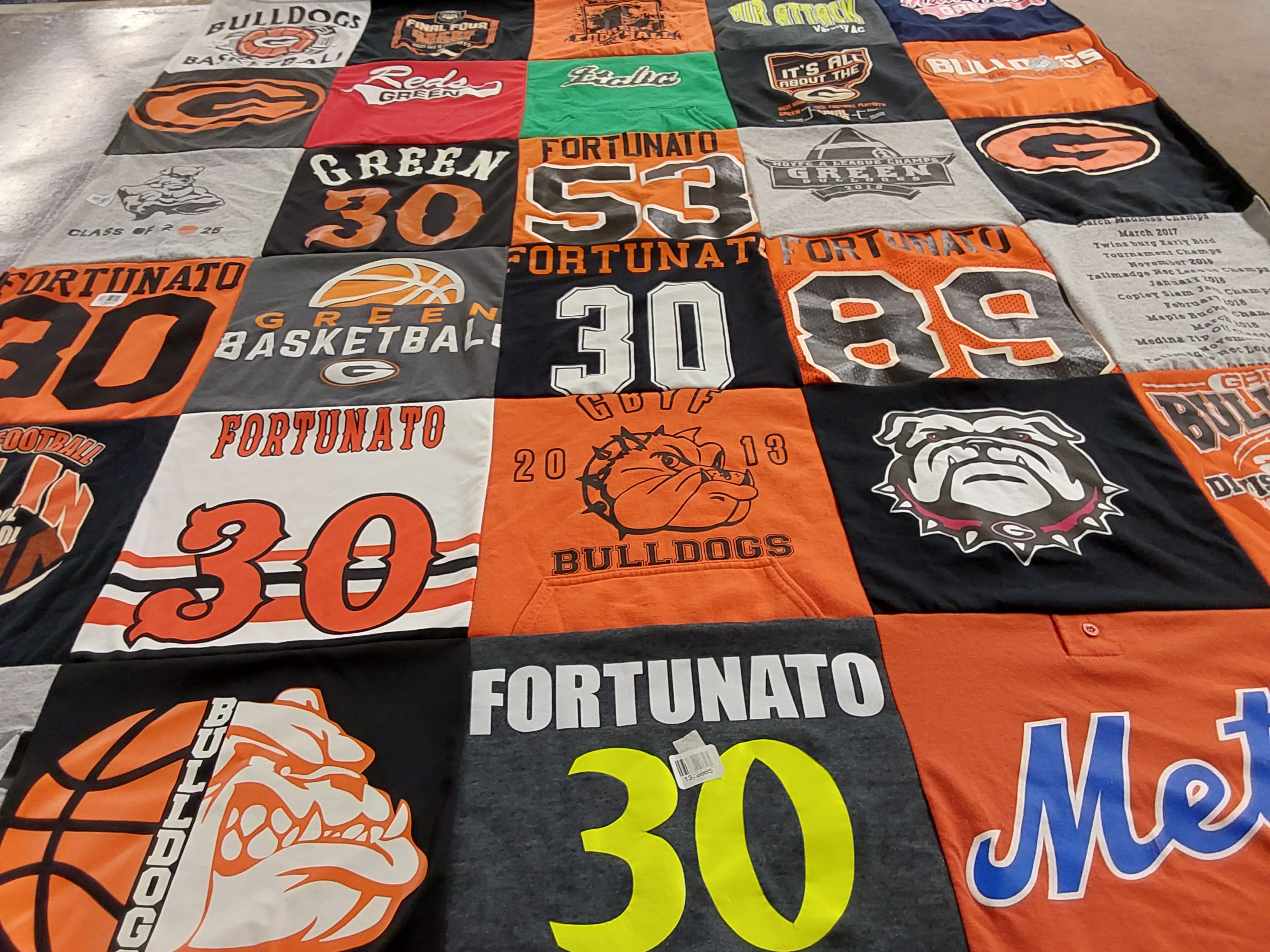 T-shirt quilt featuring bulldogs basketball team by Christal from OH