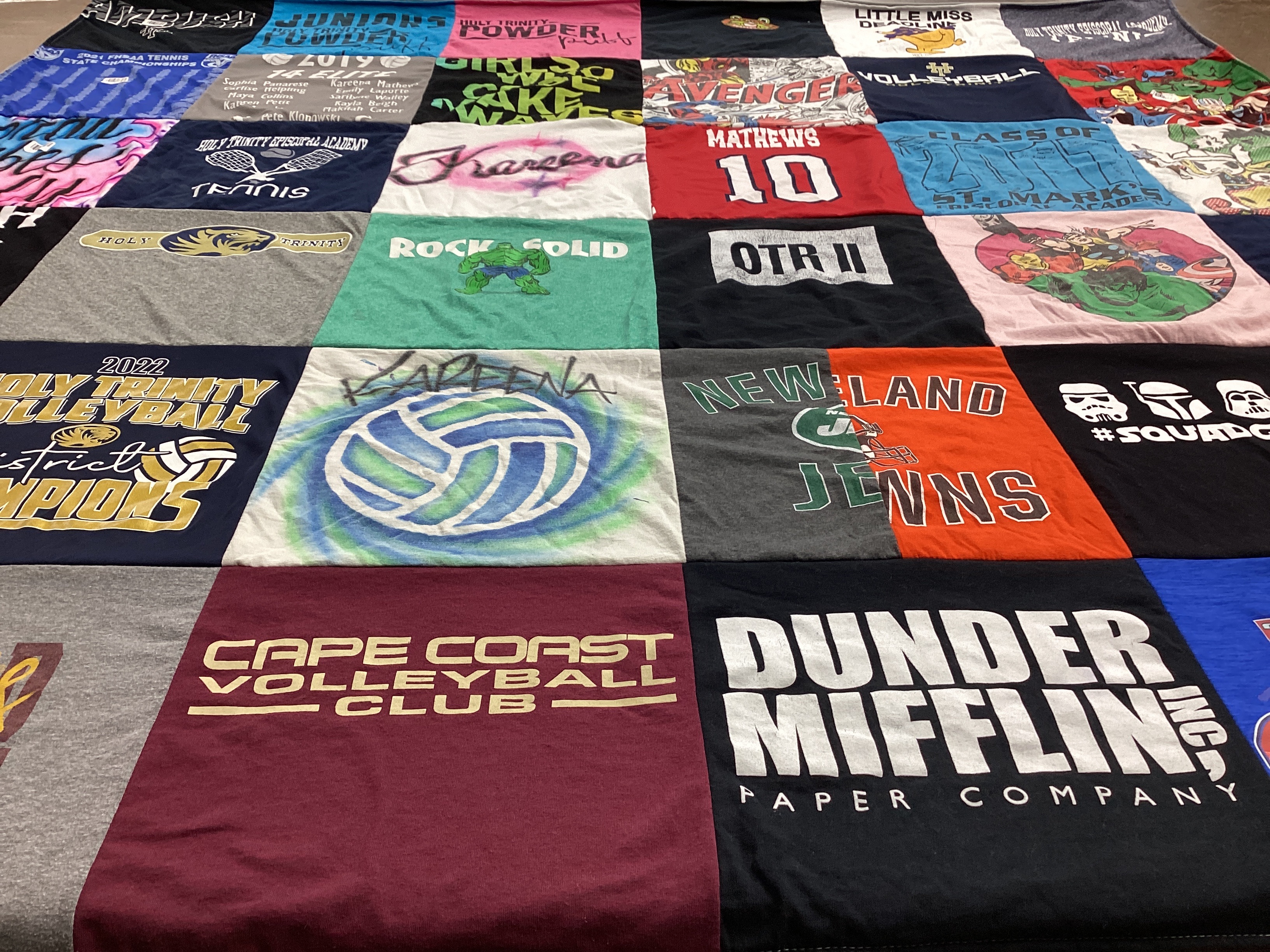 T-shirt quilt featuring holy trinity volleyball, cape coast volleyball club by Lisa from FL