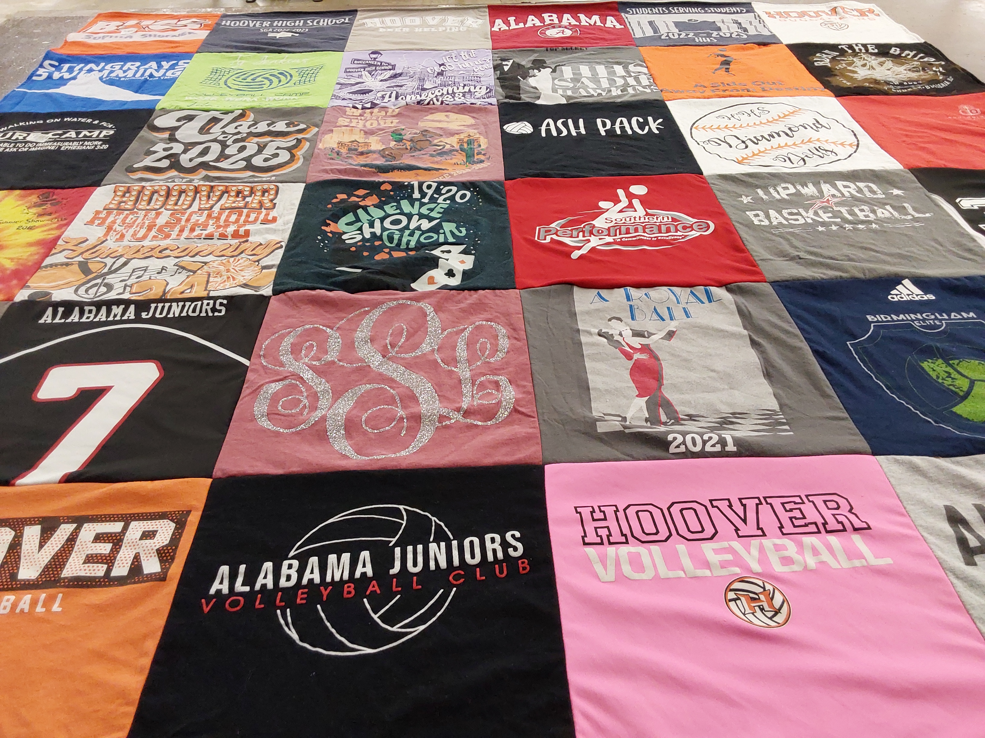 T-shirt quilt featuring upward basketball, alabama juniors volleyball club by Van from AL