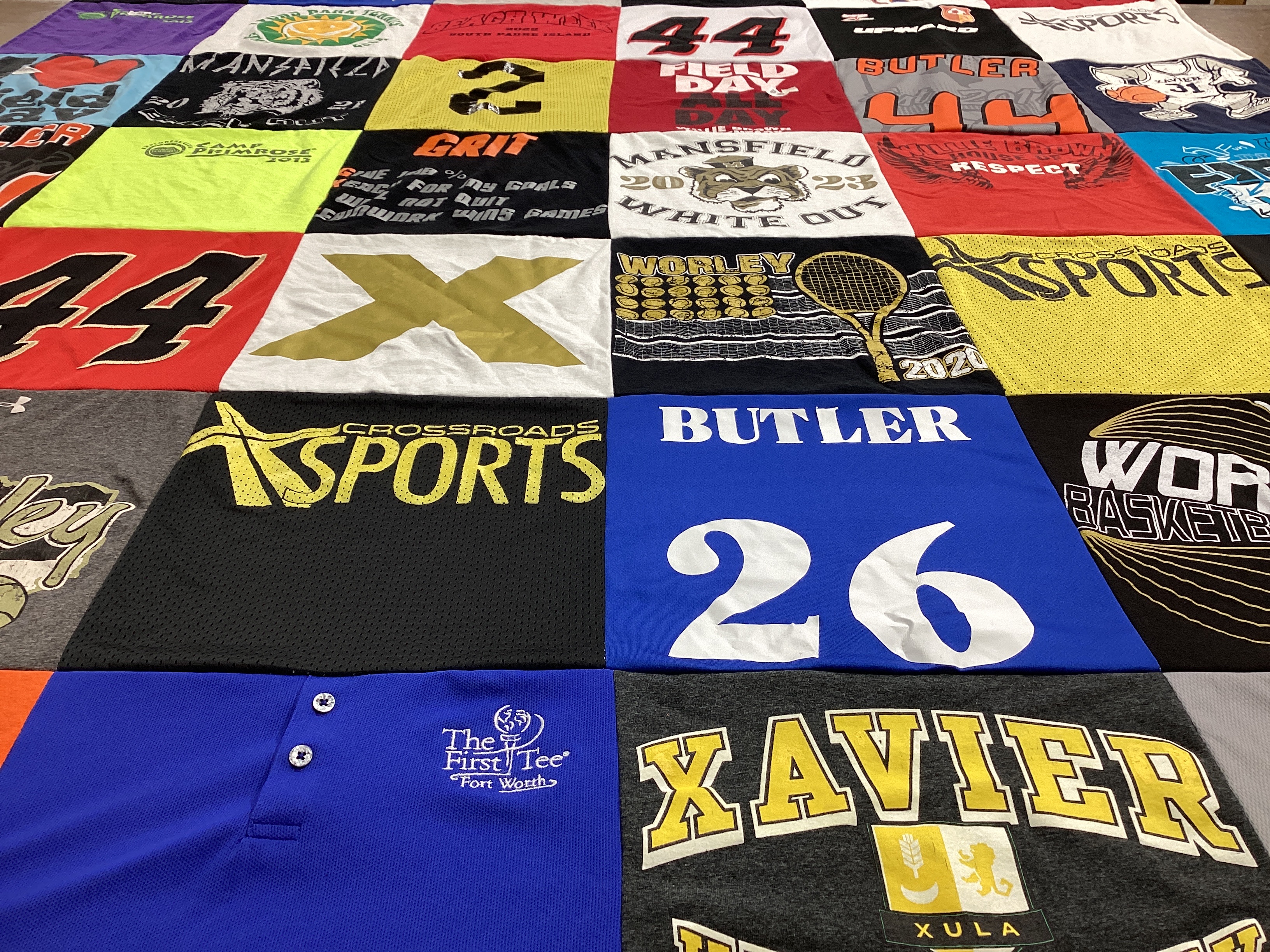 T-shirt quilt featuring butler university basketball, xavier university basketball by Kim from TX