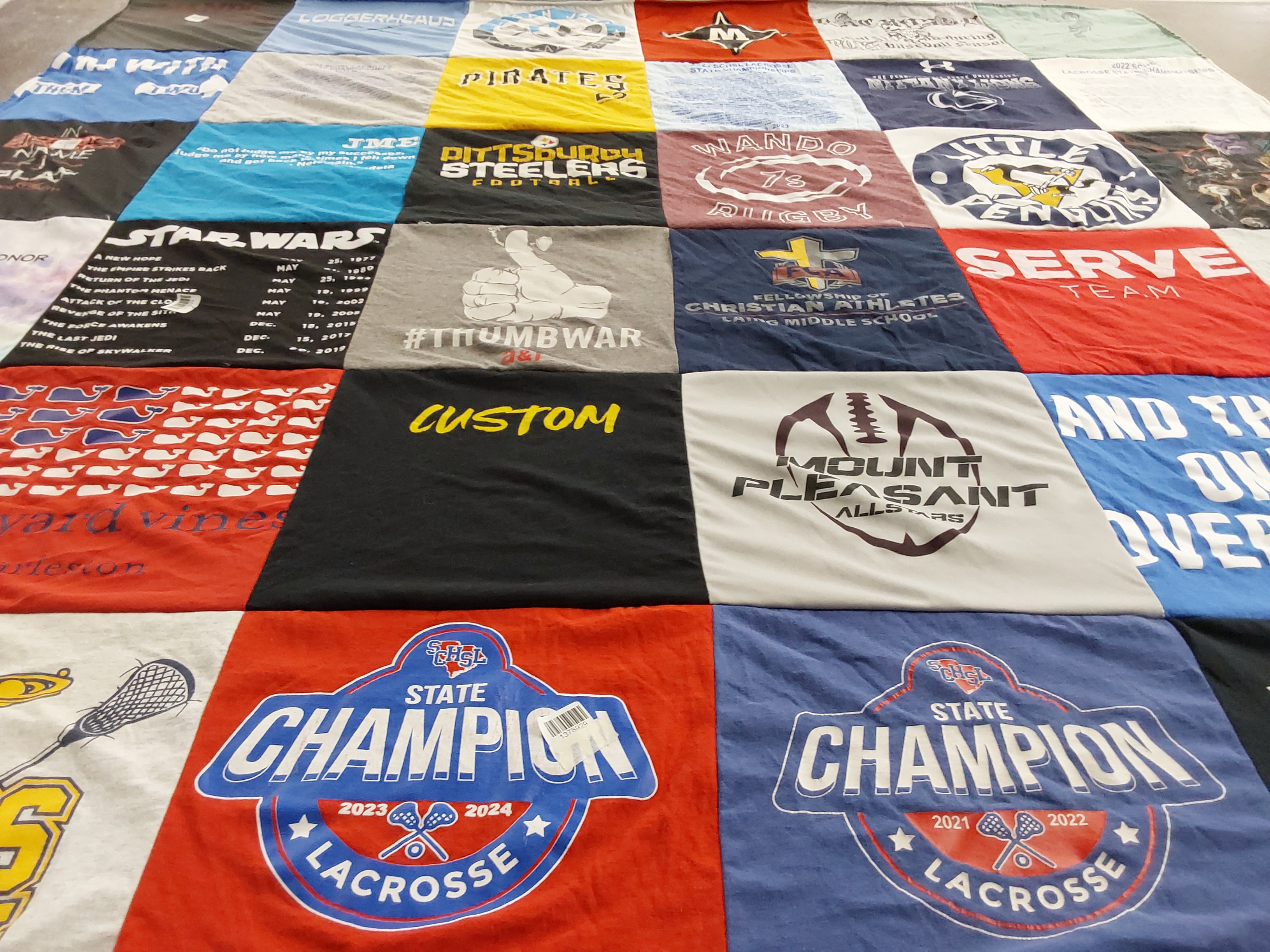 T-shirt quilt featuring mount pleasant allstars by Jennifer from SC