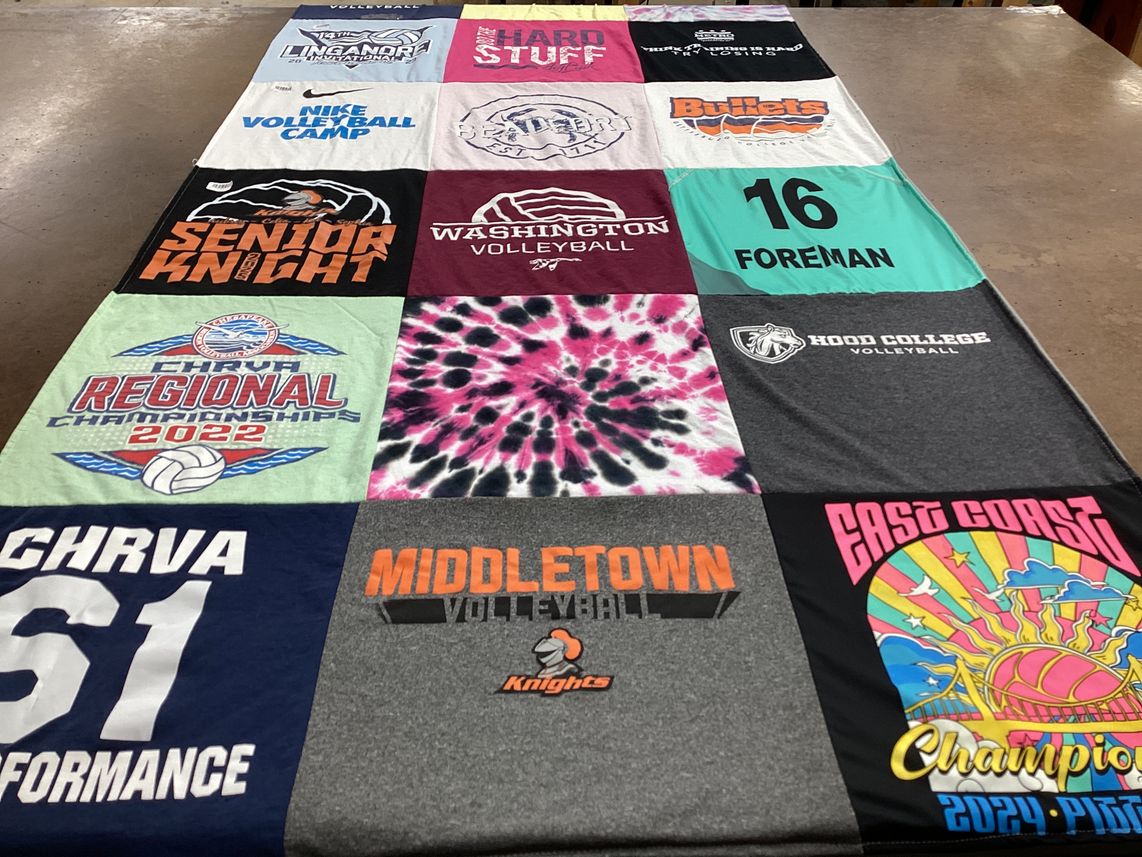 T-shirt quilt featuring middletown volleyball, washington volleyball by Jen from MD