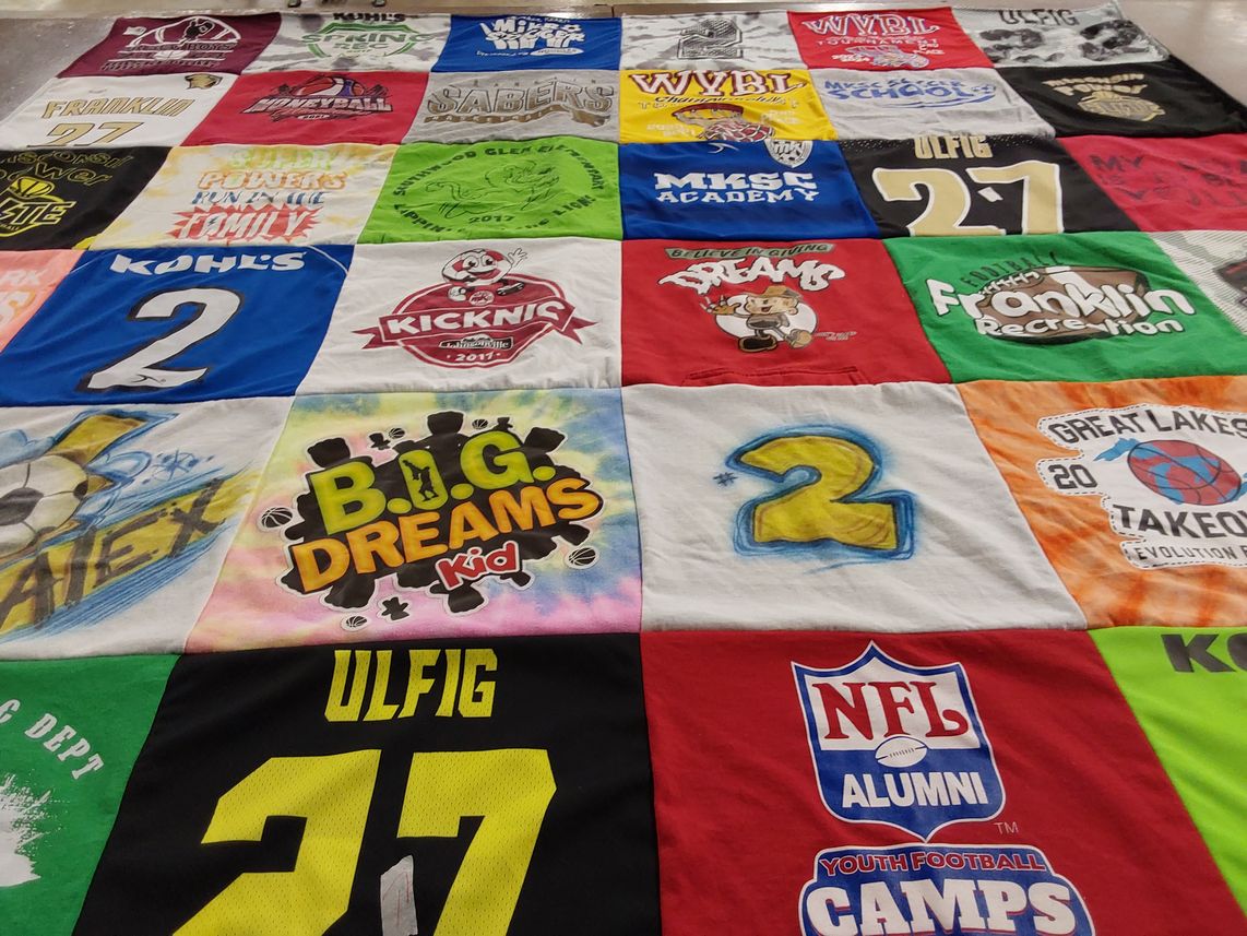 T-shirt quilt featuring wybl by Vanessa from WI