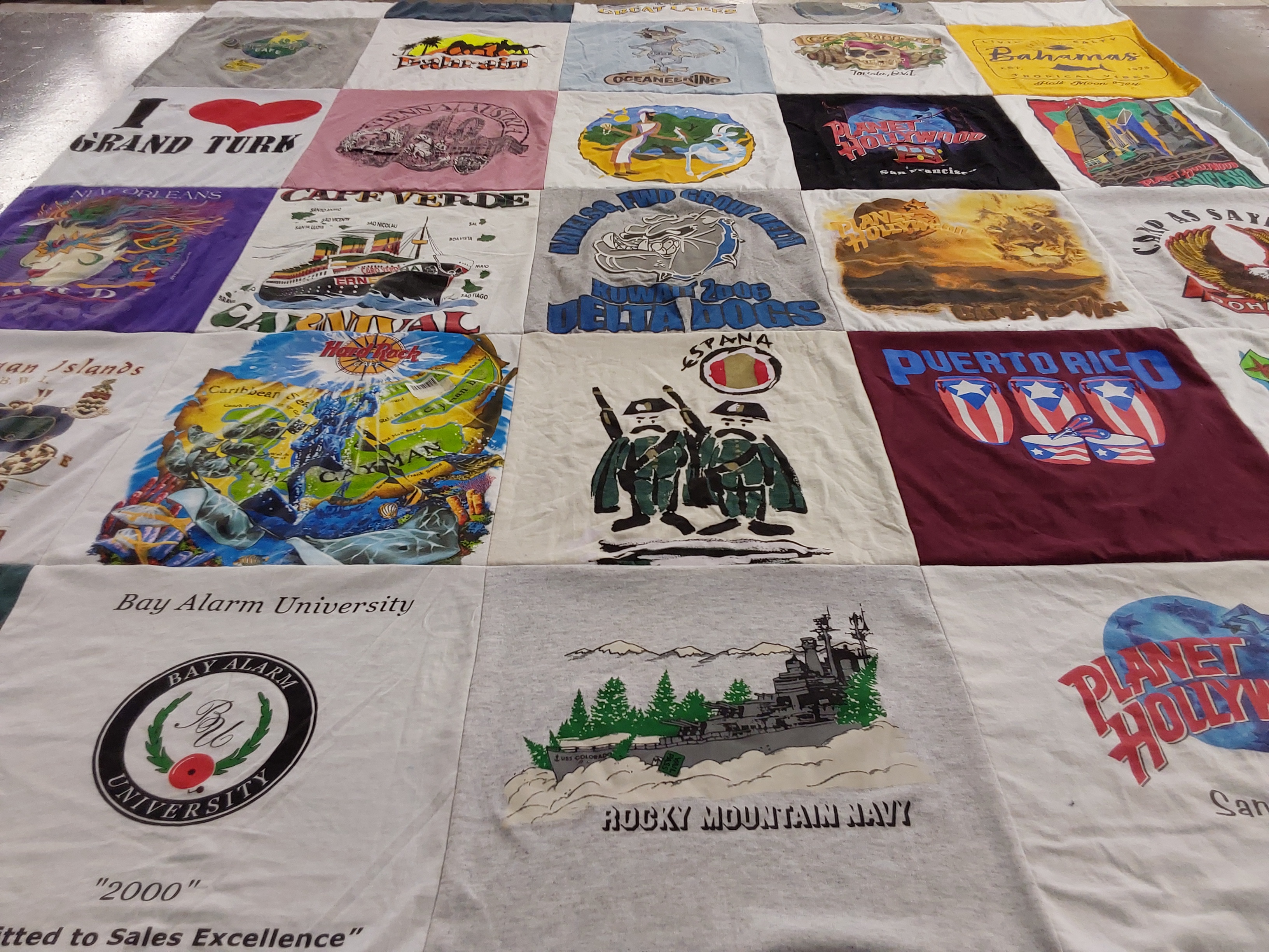 T-shirt quilt from bay alarm university by Deborah from AL