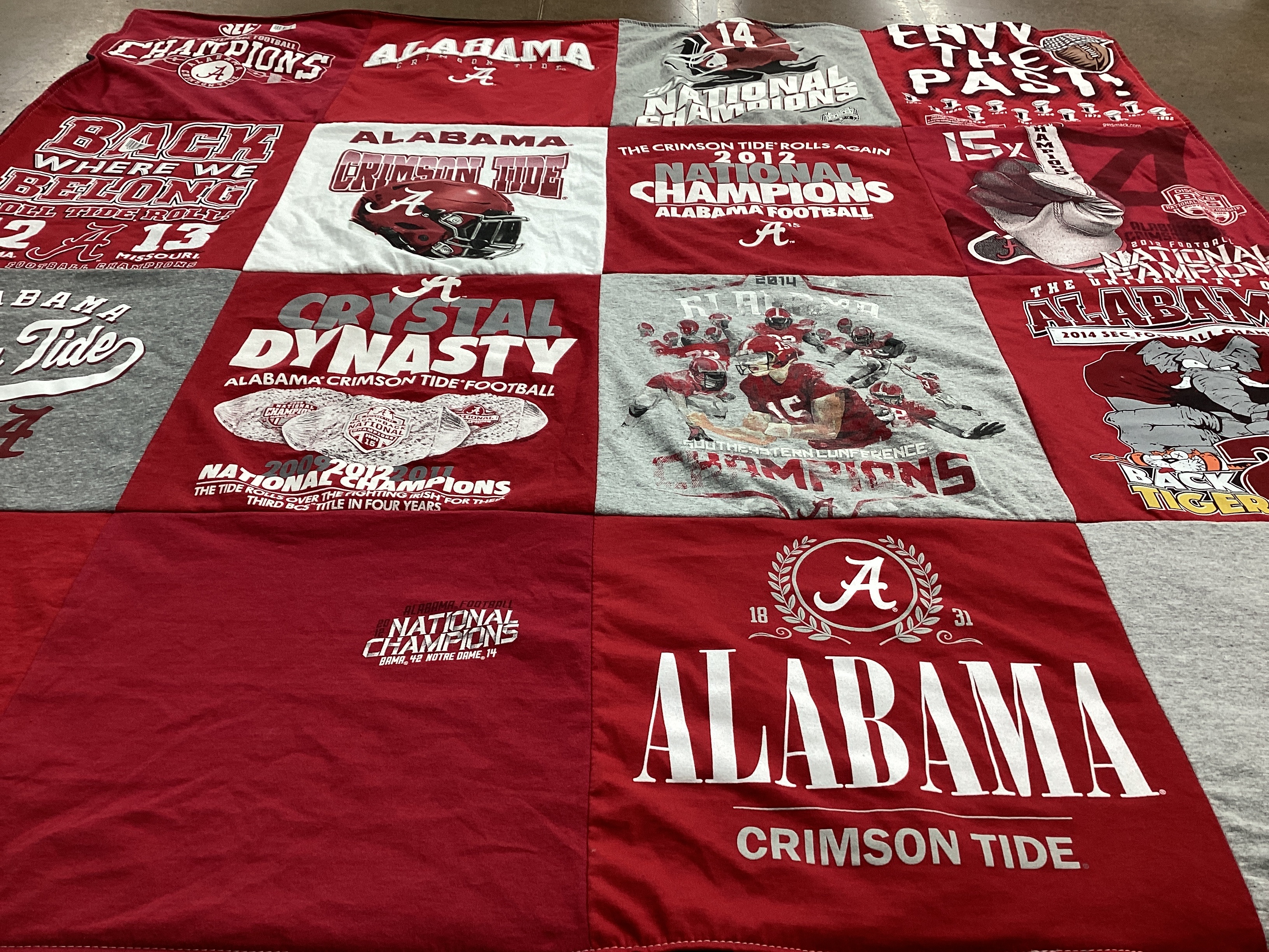 T-shirt quilt featuring alabama crimson tide football by Belinda from AL
