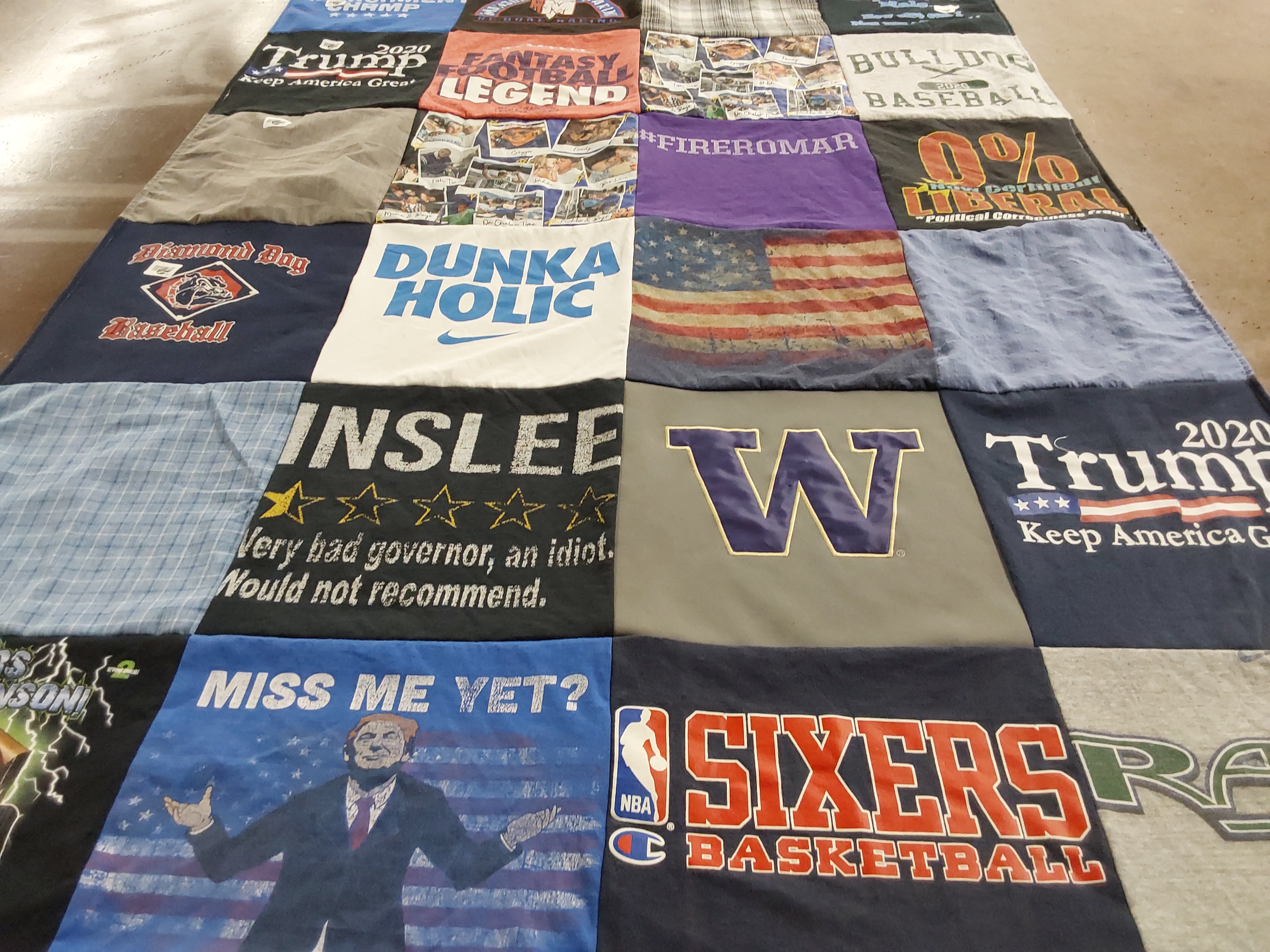 T-shirt quilt featuring sixer basketball by Kati from WA