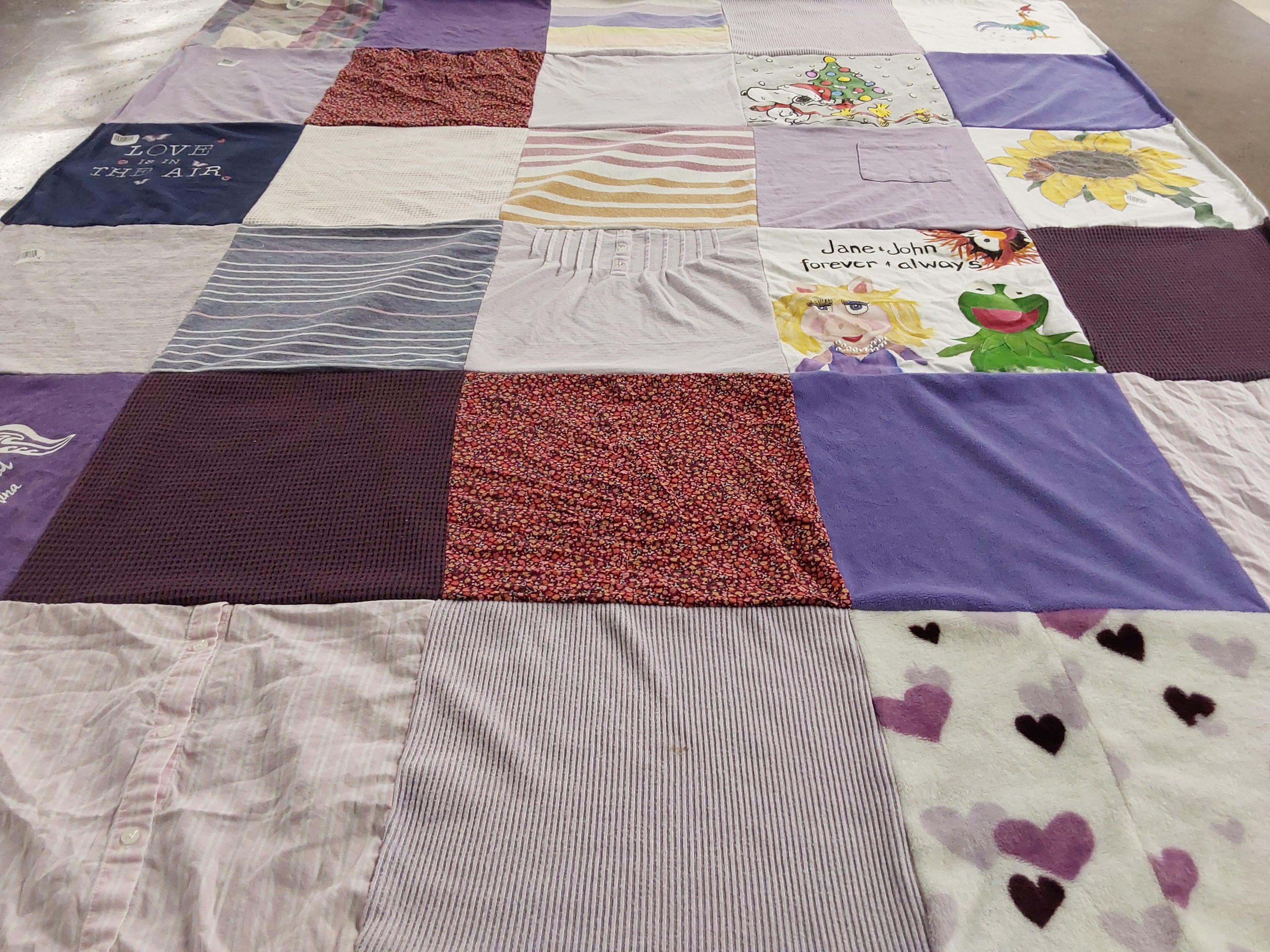 T-shirt quilt with art, family themes by Jennifer from NJ