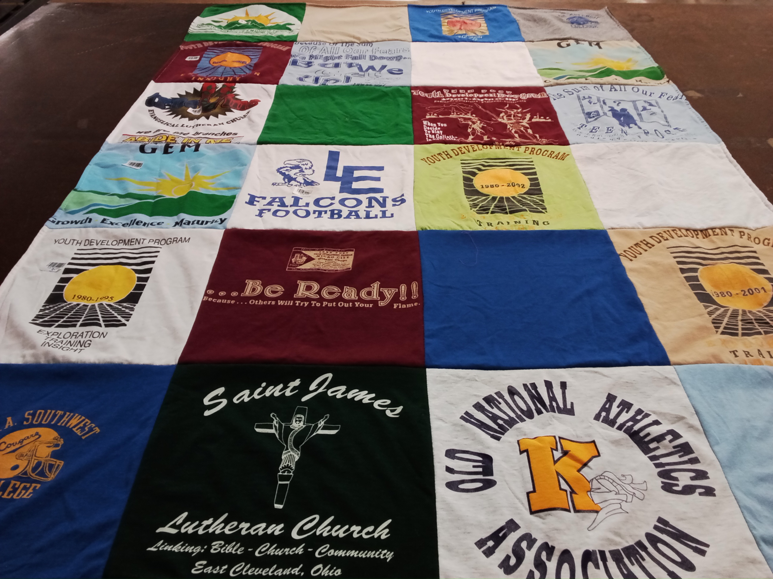 T-shirt quilt featuring falcon football by Kelly from GA