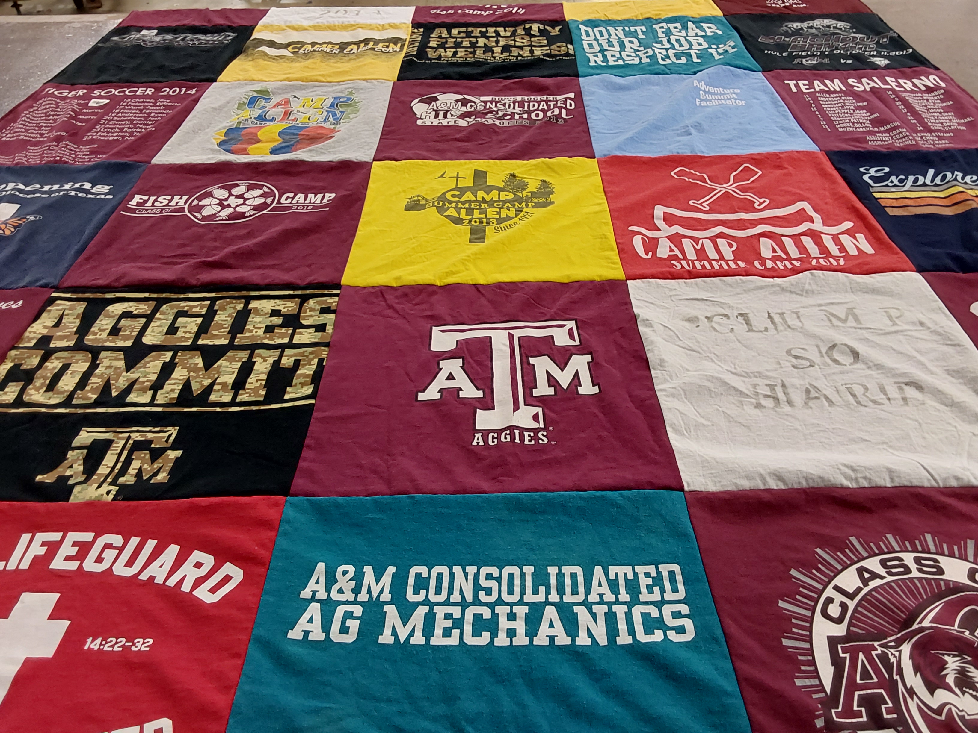 T-shirt quilt featuring texas a&m aggies by Annette from TX