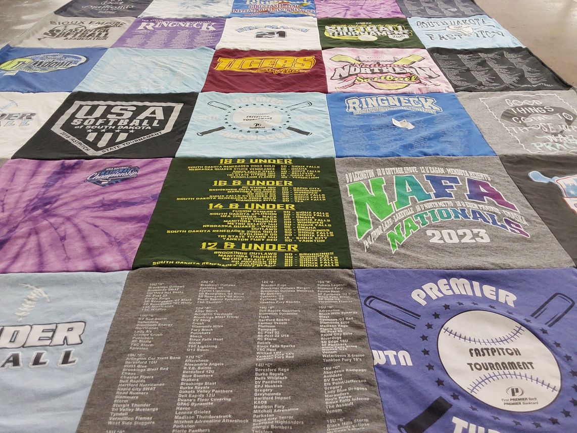 T-shirt quilt featuring south dakota renegades, rockingstone outlaws by Stacy from SD