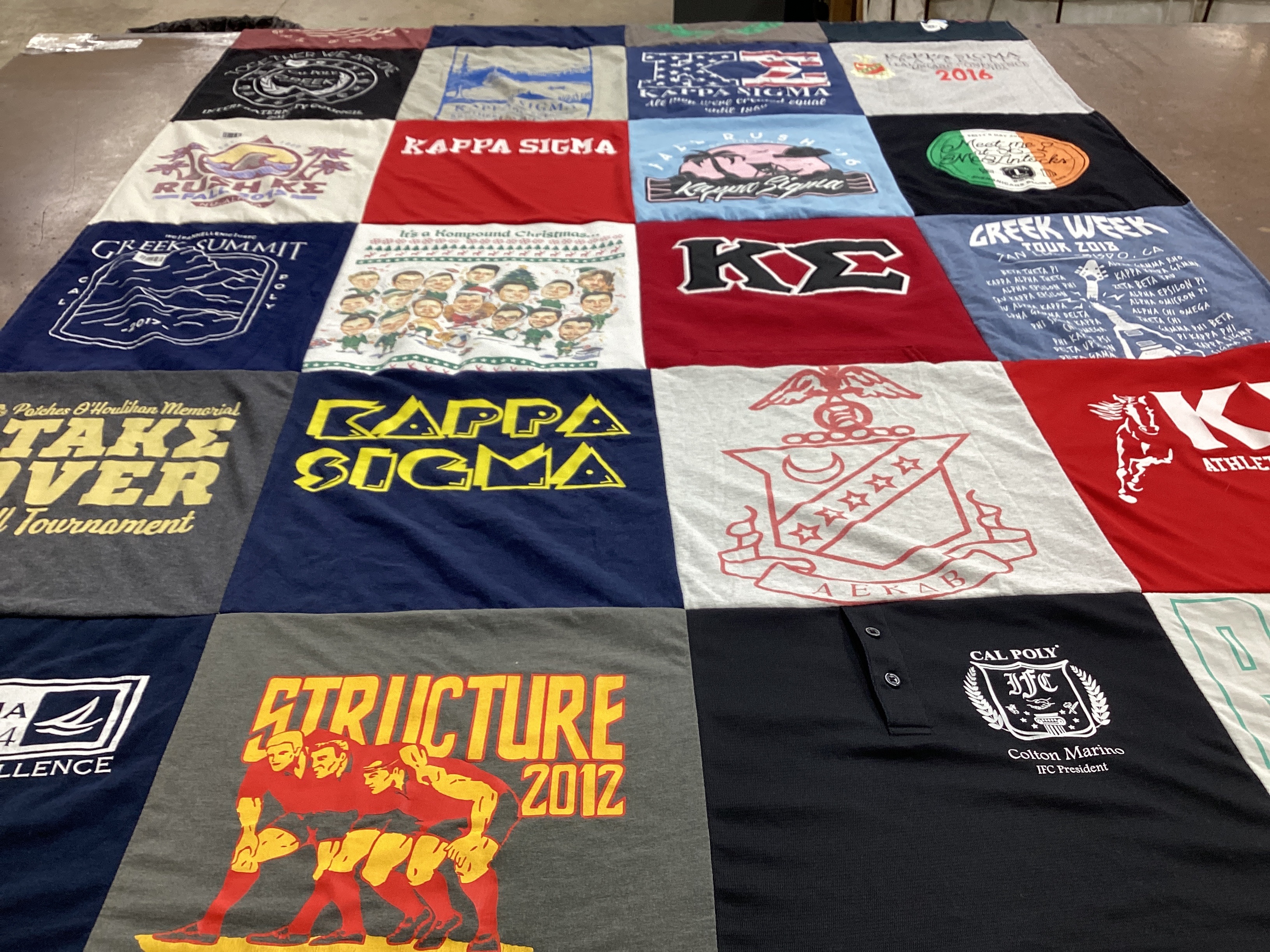 T-shirt quilt from california polytechnic state university by Colton from TX