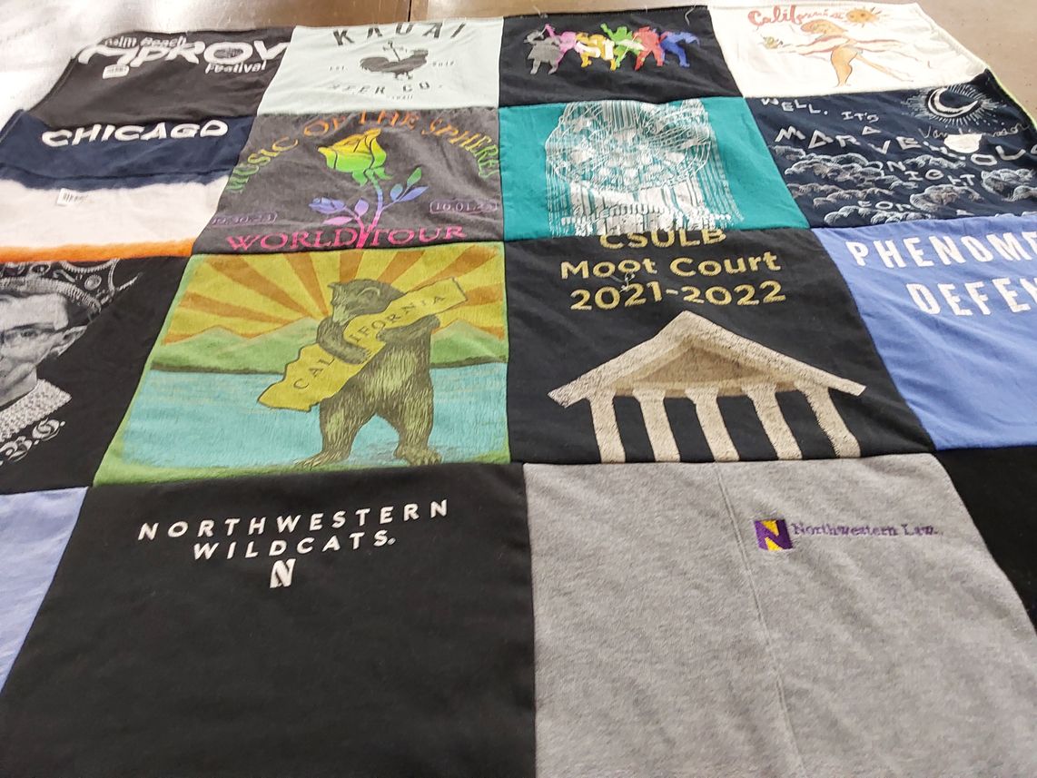 T-shirt quilt featuring northwestern wildcats by Alexandra from CA