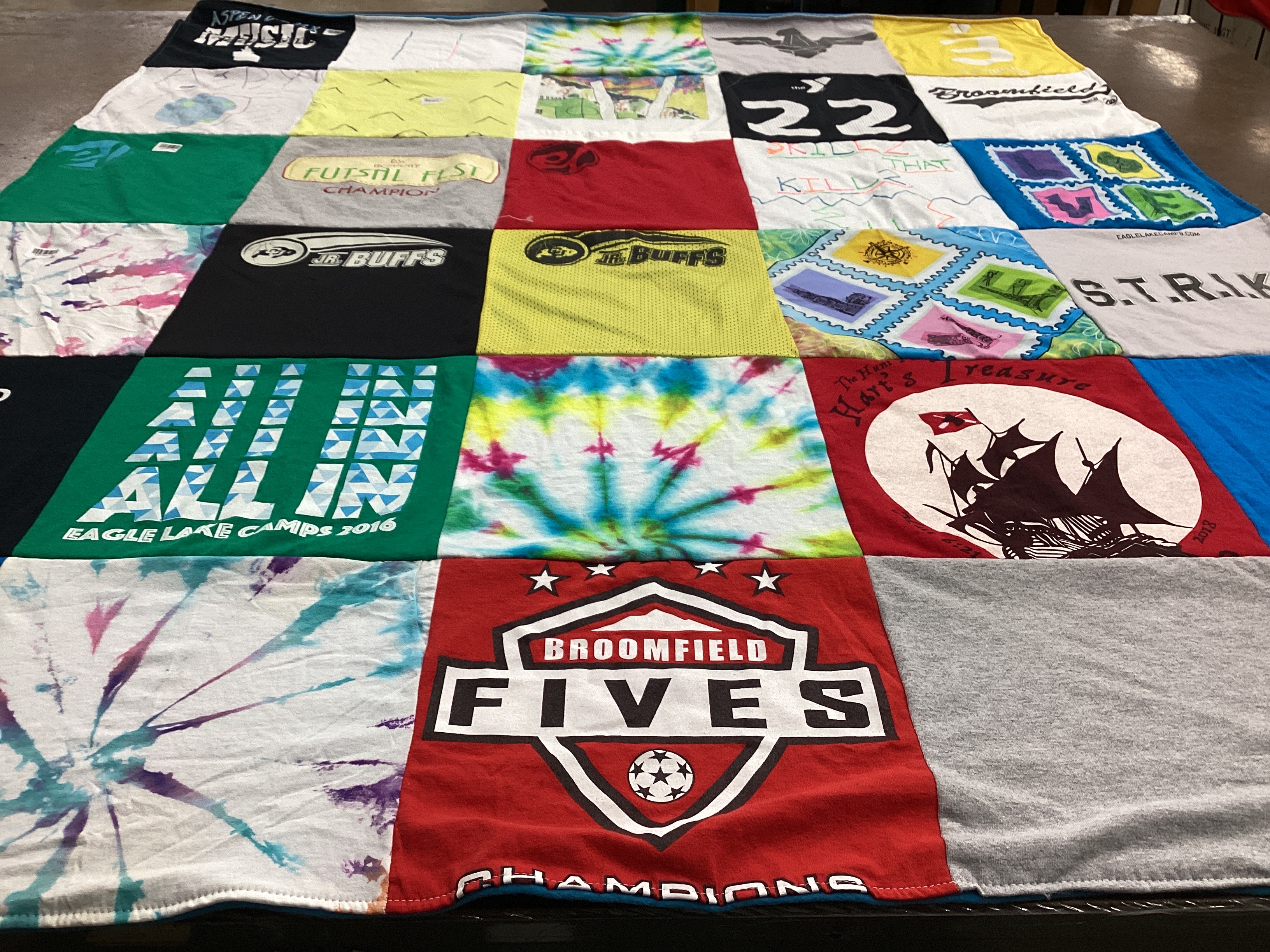 T-shirt quilt featuring broomfield fives soccer by Mysti from CO