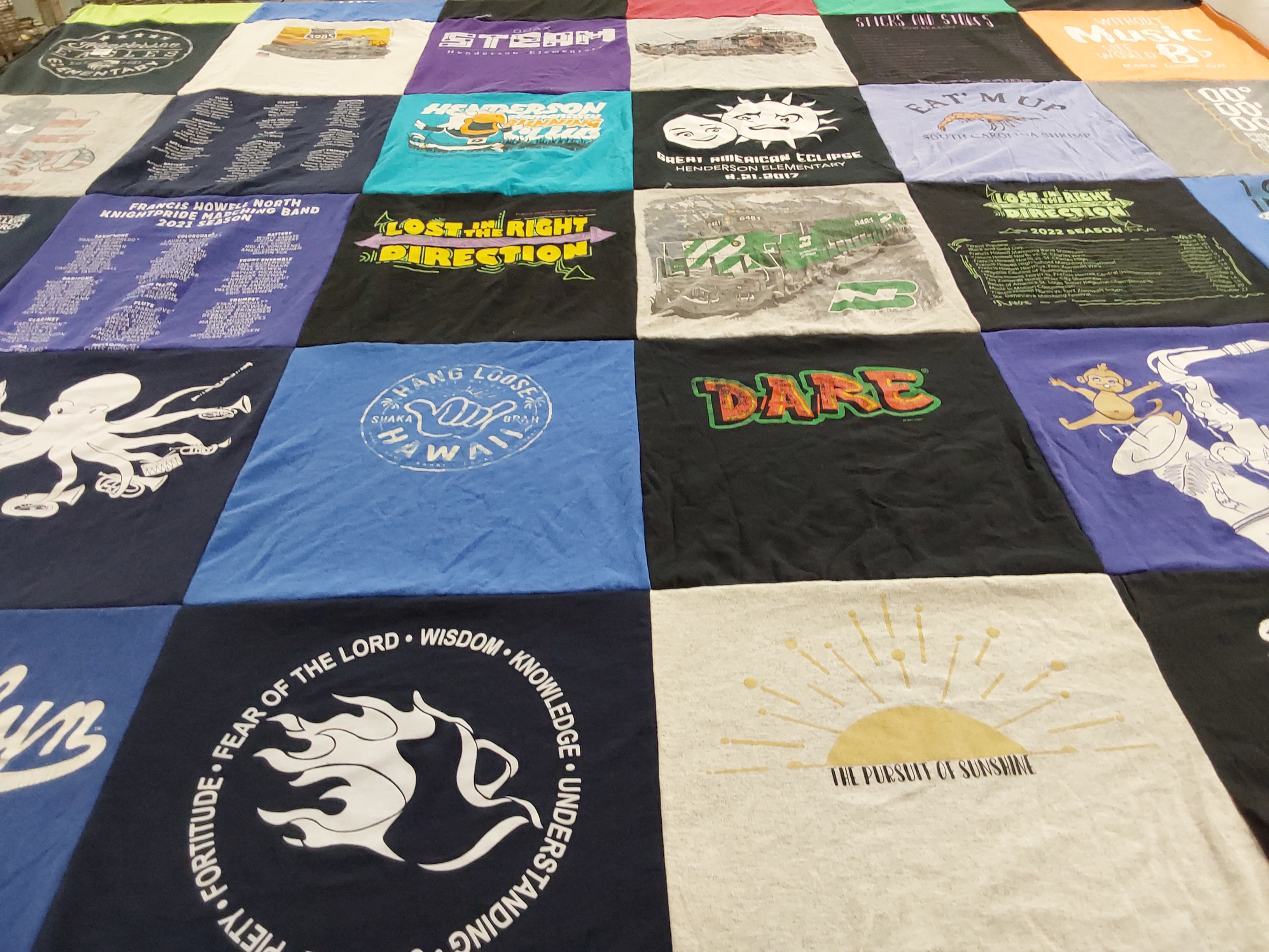 T-shirt quilt from southwestern illinois college by Amanda from MO