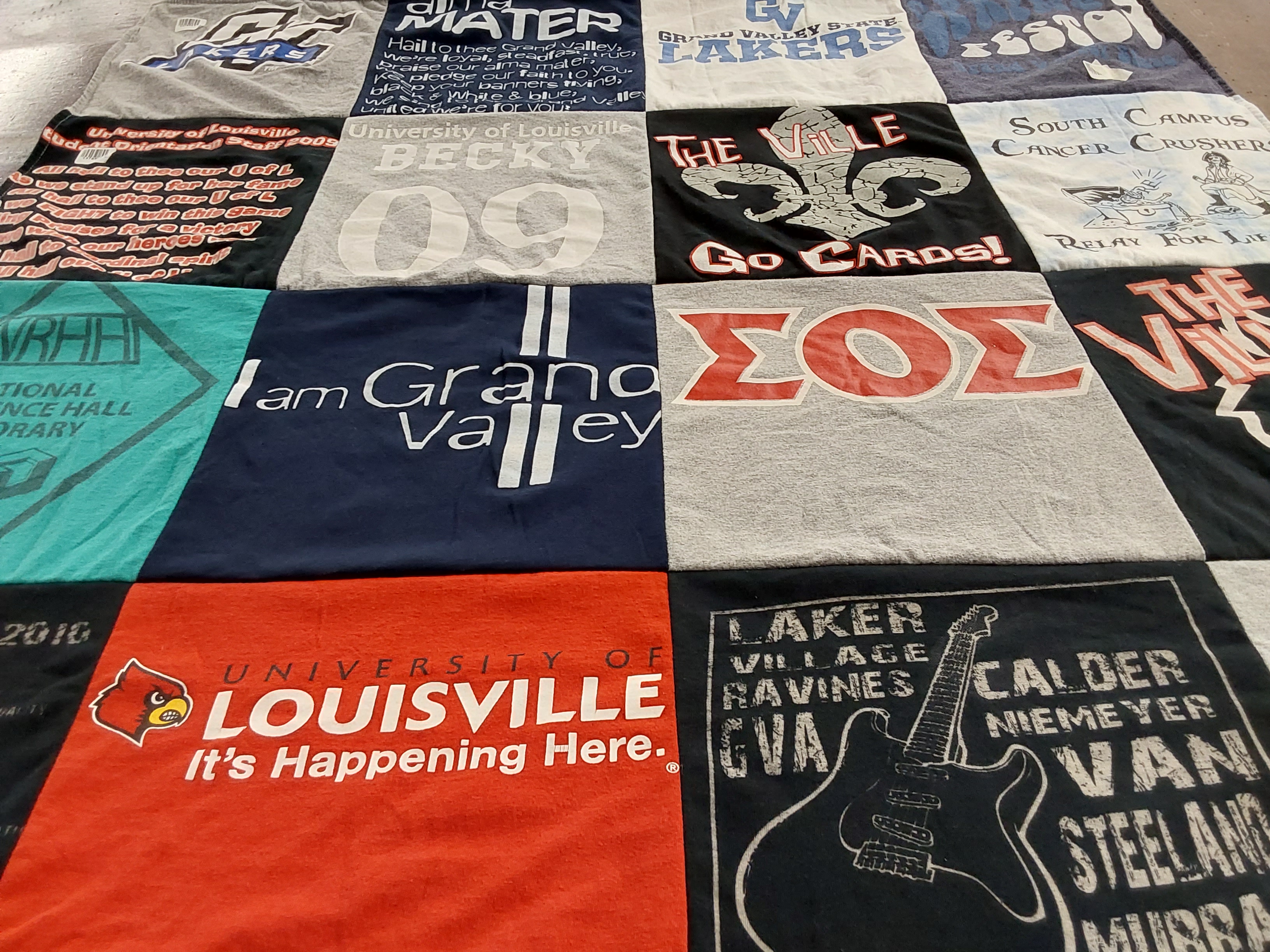 T-shirt quilt featuring university of louisville cardinals by Becky from IA