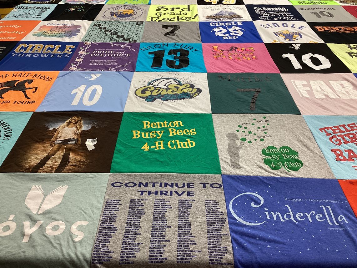 T-shirt quilt from benton elementary school by Amber from KS