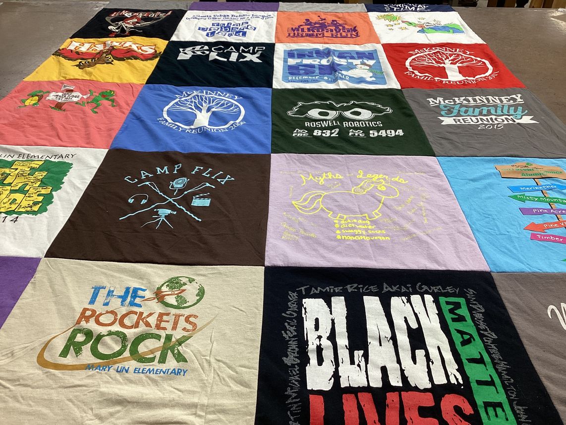 T-shirt quilt from mary un elementary school by Andrea from GA