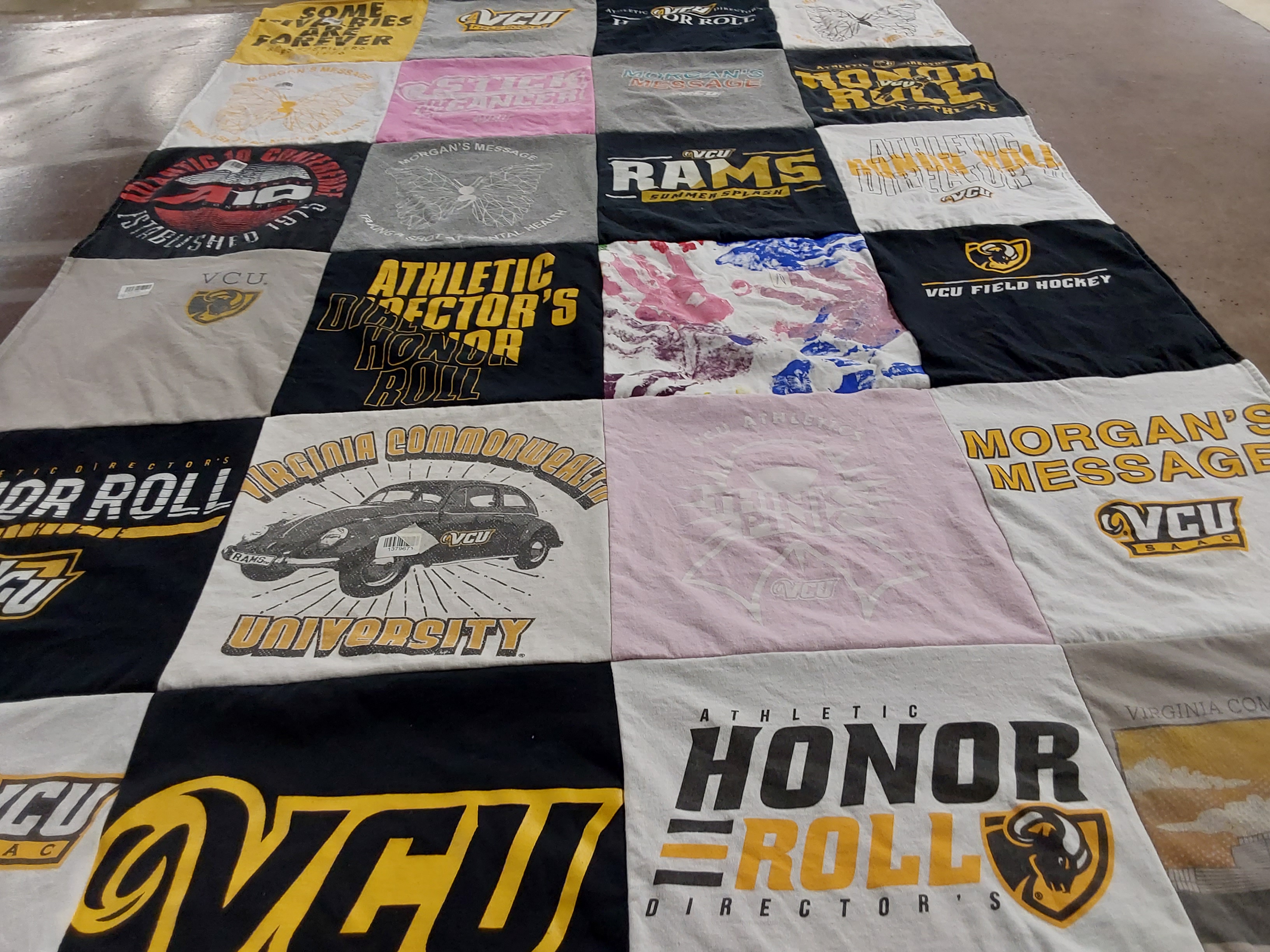 T-shirt quilt featuring vcu rams by Heather from PA