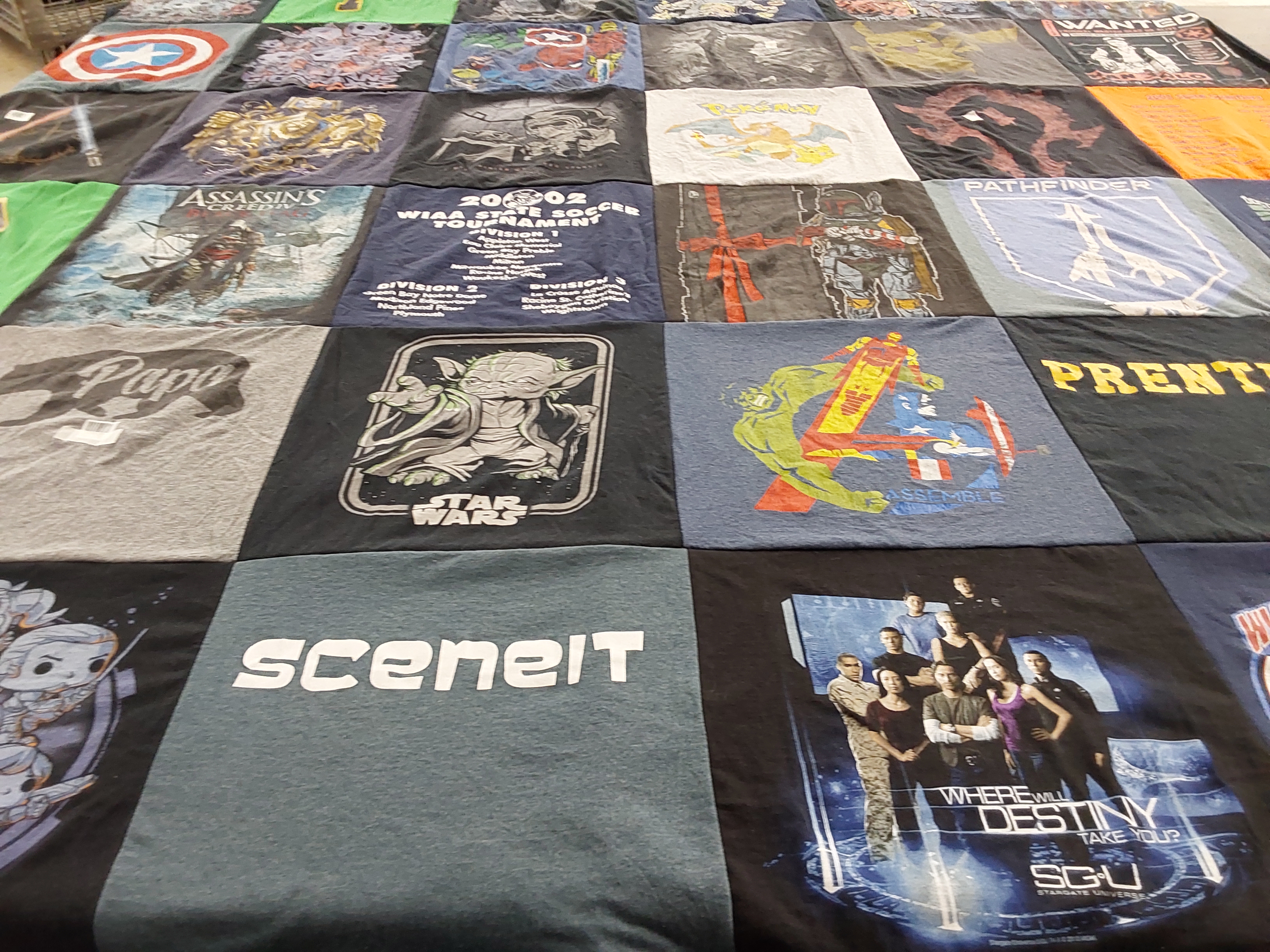 T-shirt quilt featuring waia state soccer team by Laura from WI