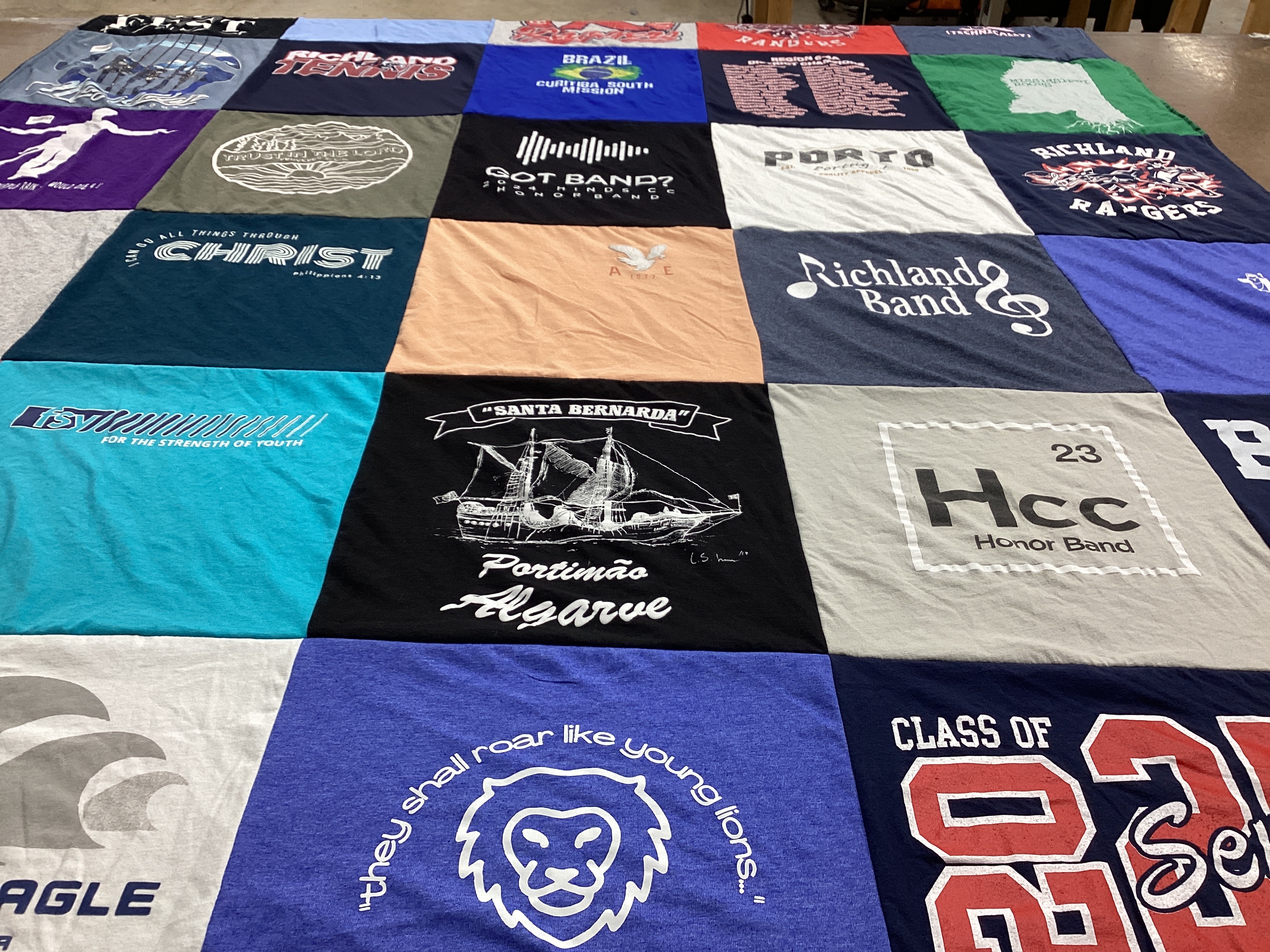 T-shirt quilt featuring richland rangers by Britni from MS