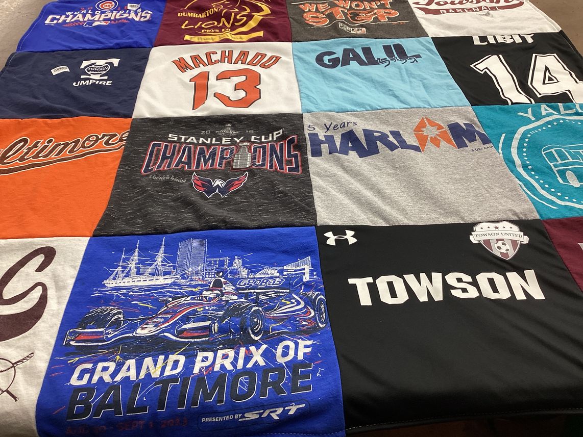 T-shirt quilt featuring towson university soccer by Jody from MD