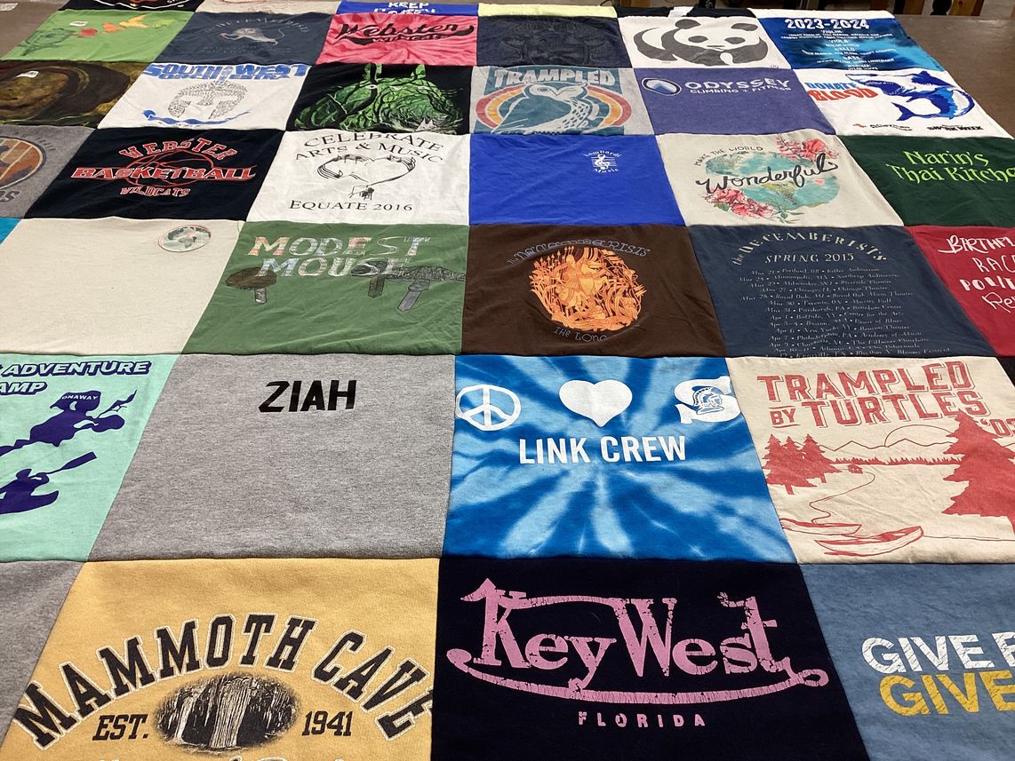 T-shirt quilt from webster university by Emily from WI