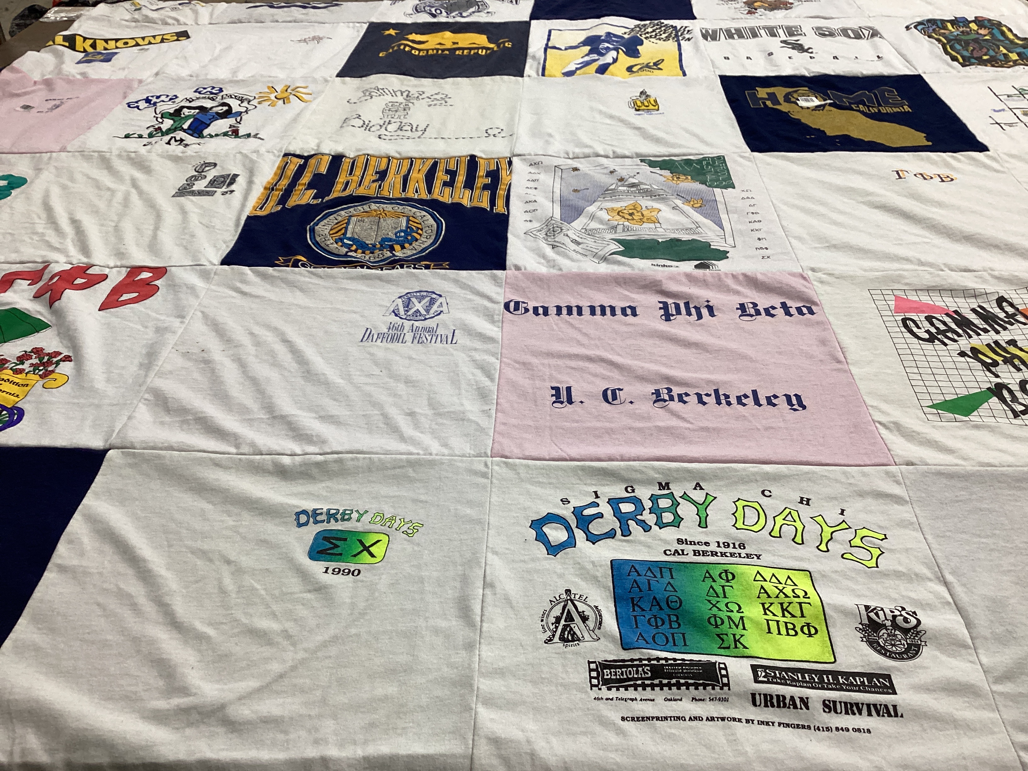 T-shirt quilt from university of california berkeley by Ruth from CA