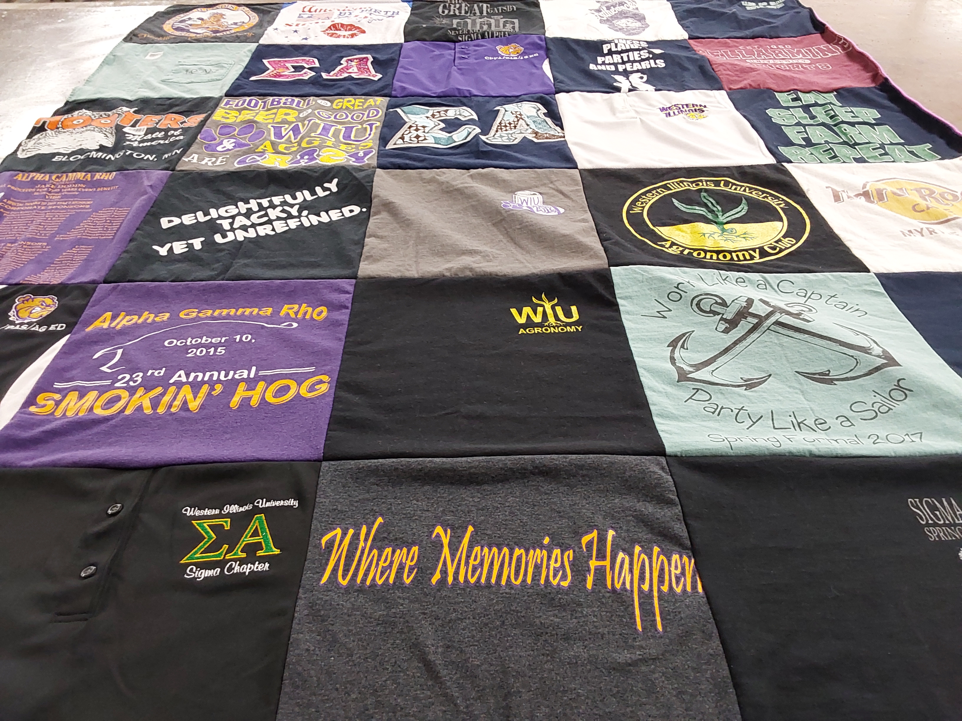 T-shirt quilt from western illinois university by Vanessa from IL