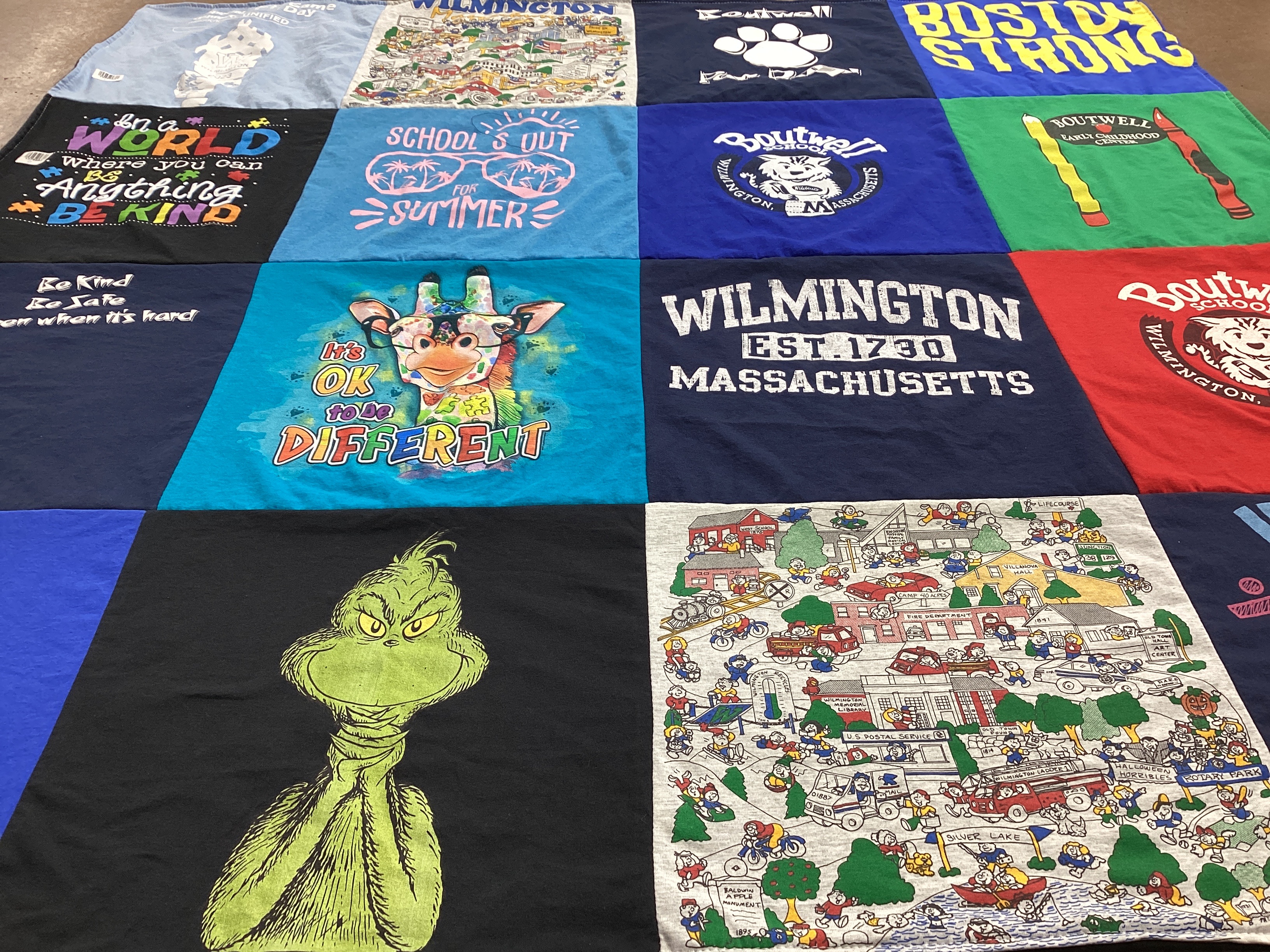T-shirt quilt from boutwell school by JOANIE from MA