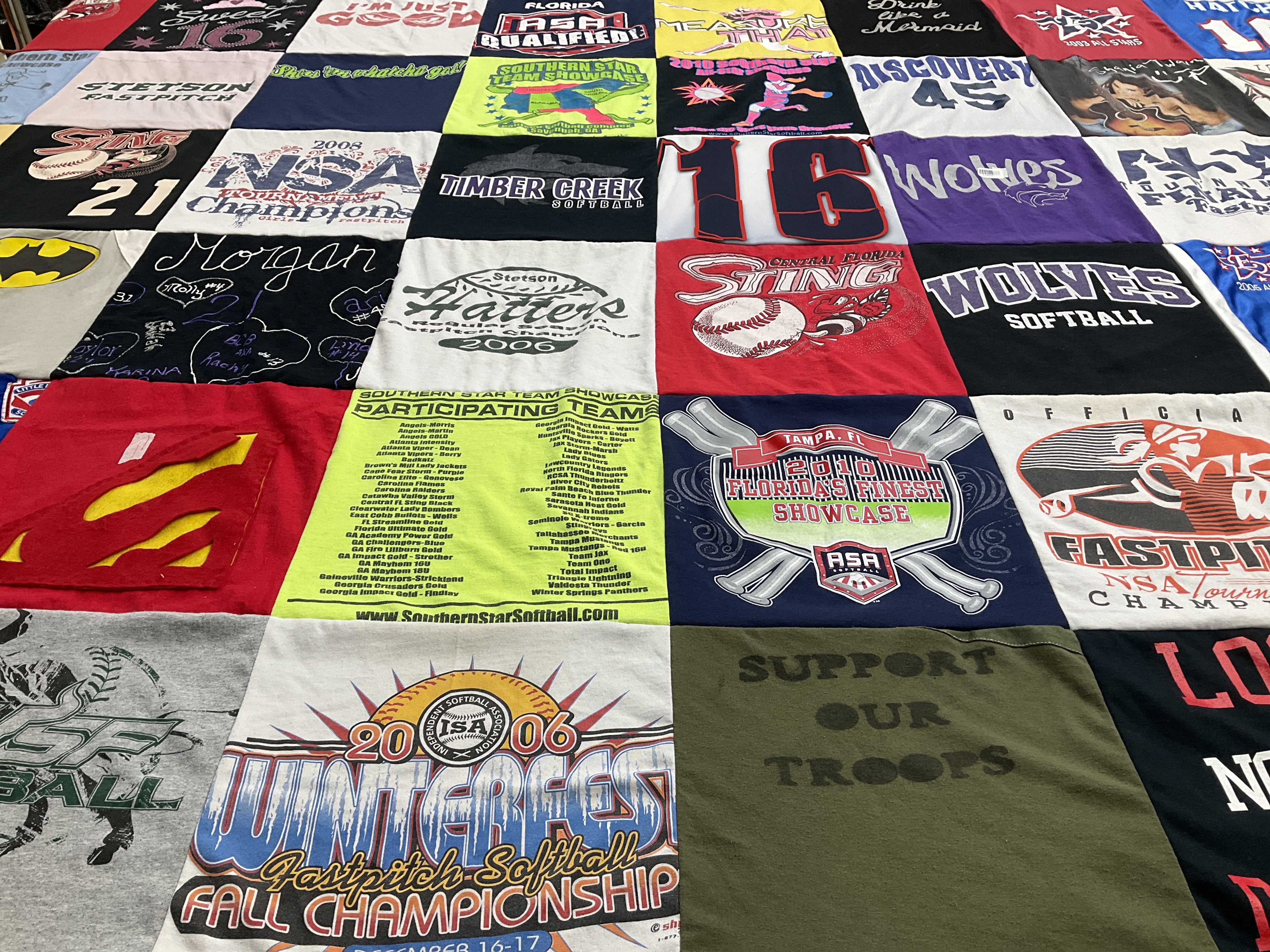 T-shirt quilt from stetson university by Donna from FL
